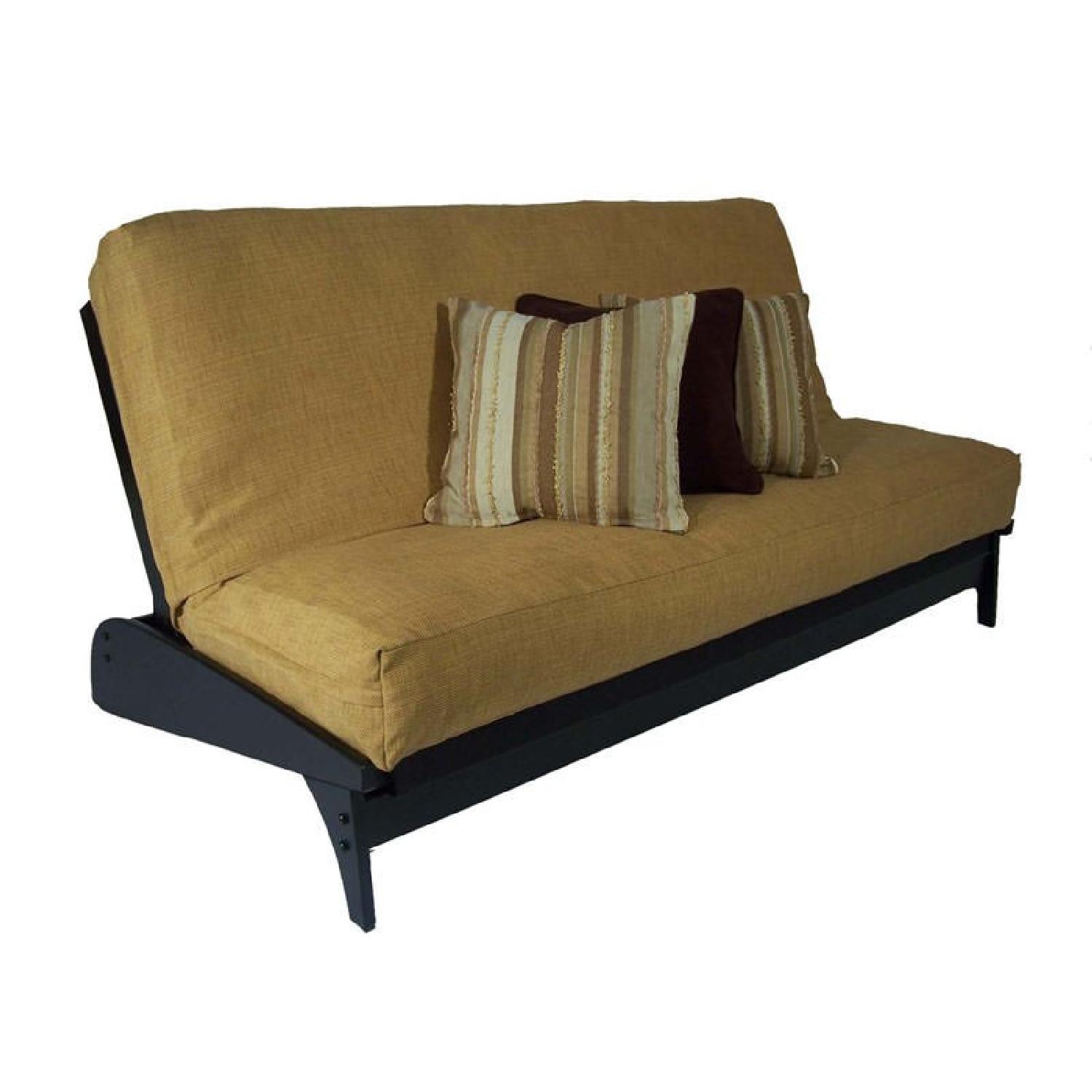 Strata Furniture Dillon Black Full Wall Hugger Futon - image-0