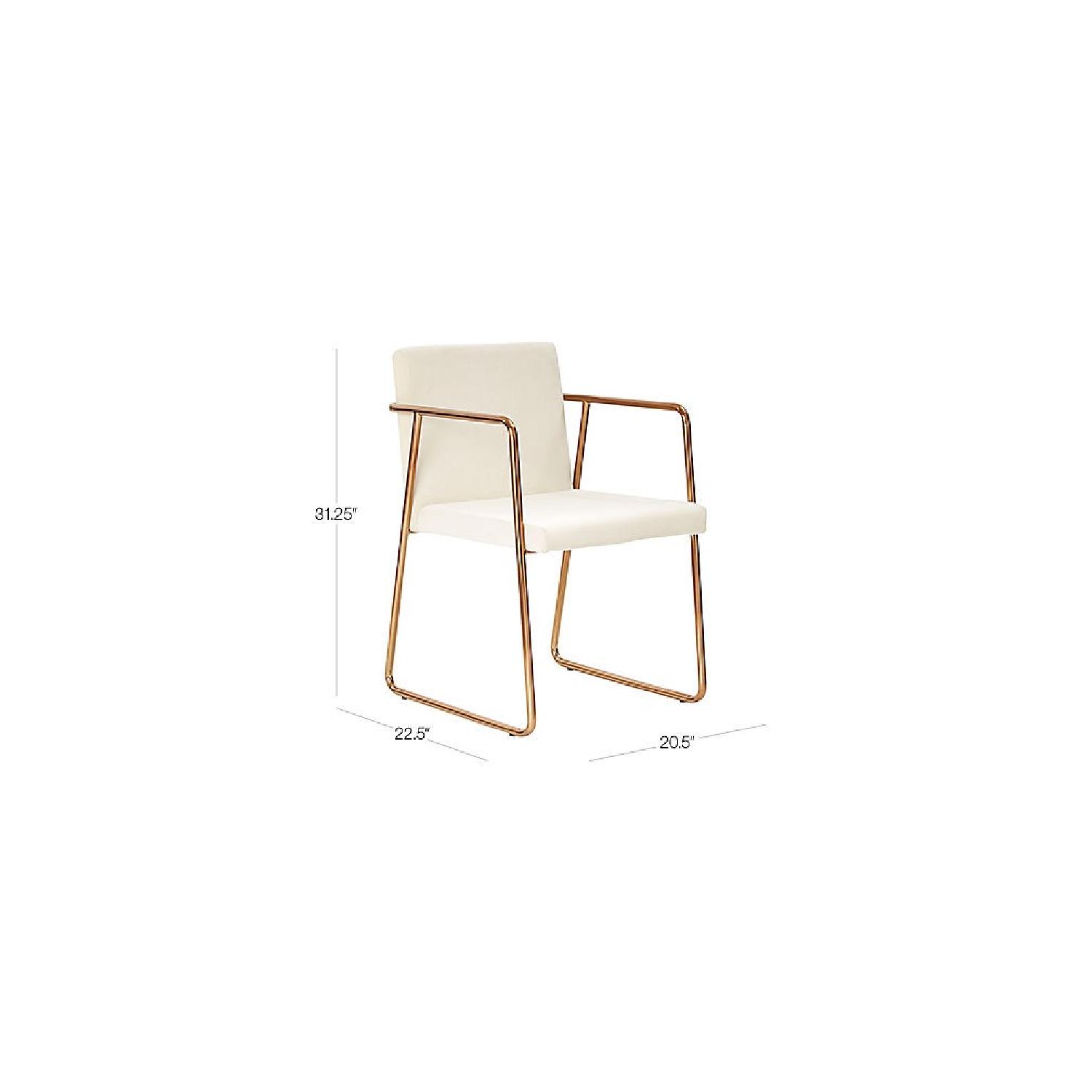 CB2 Rouka White Velvet Dining Chair AptDeco