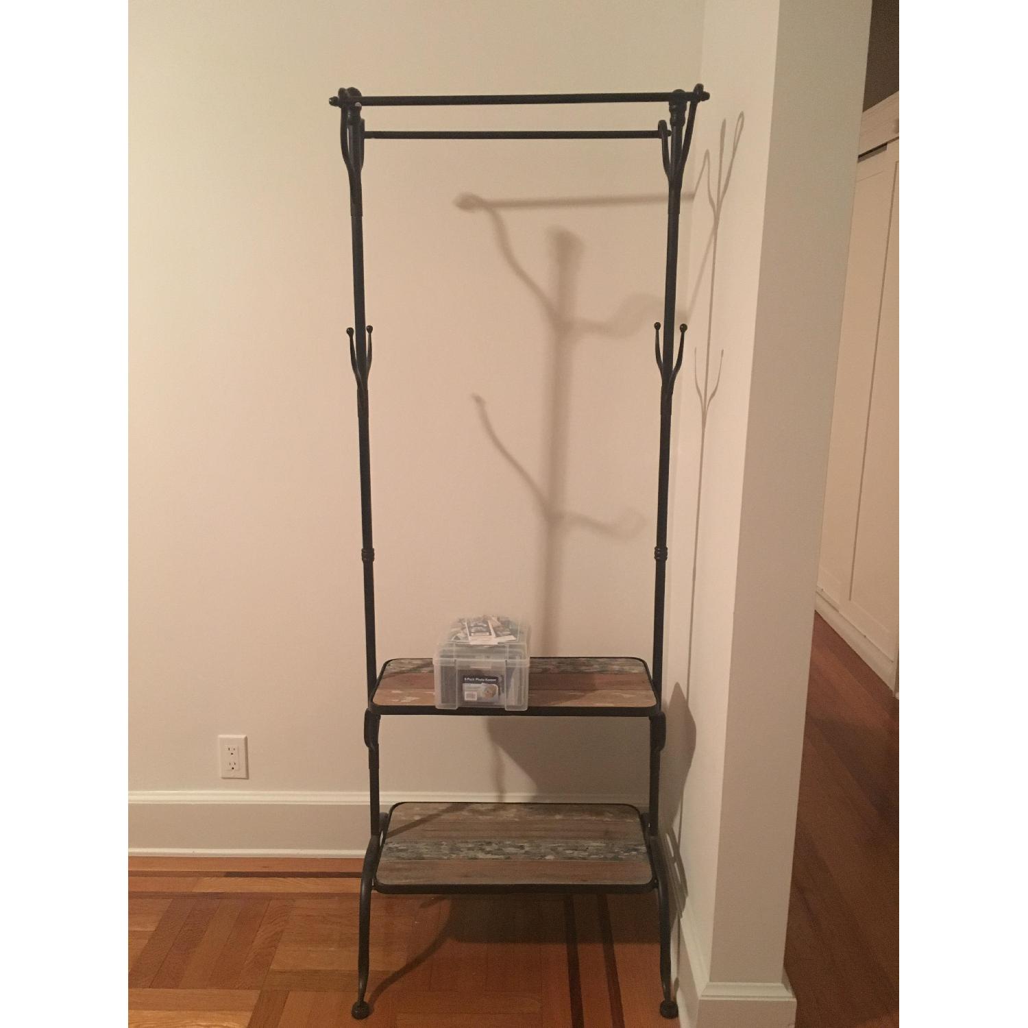 Industrial Style Entryway Hall Tree w/ Shelf AptDeco