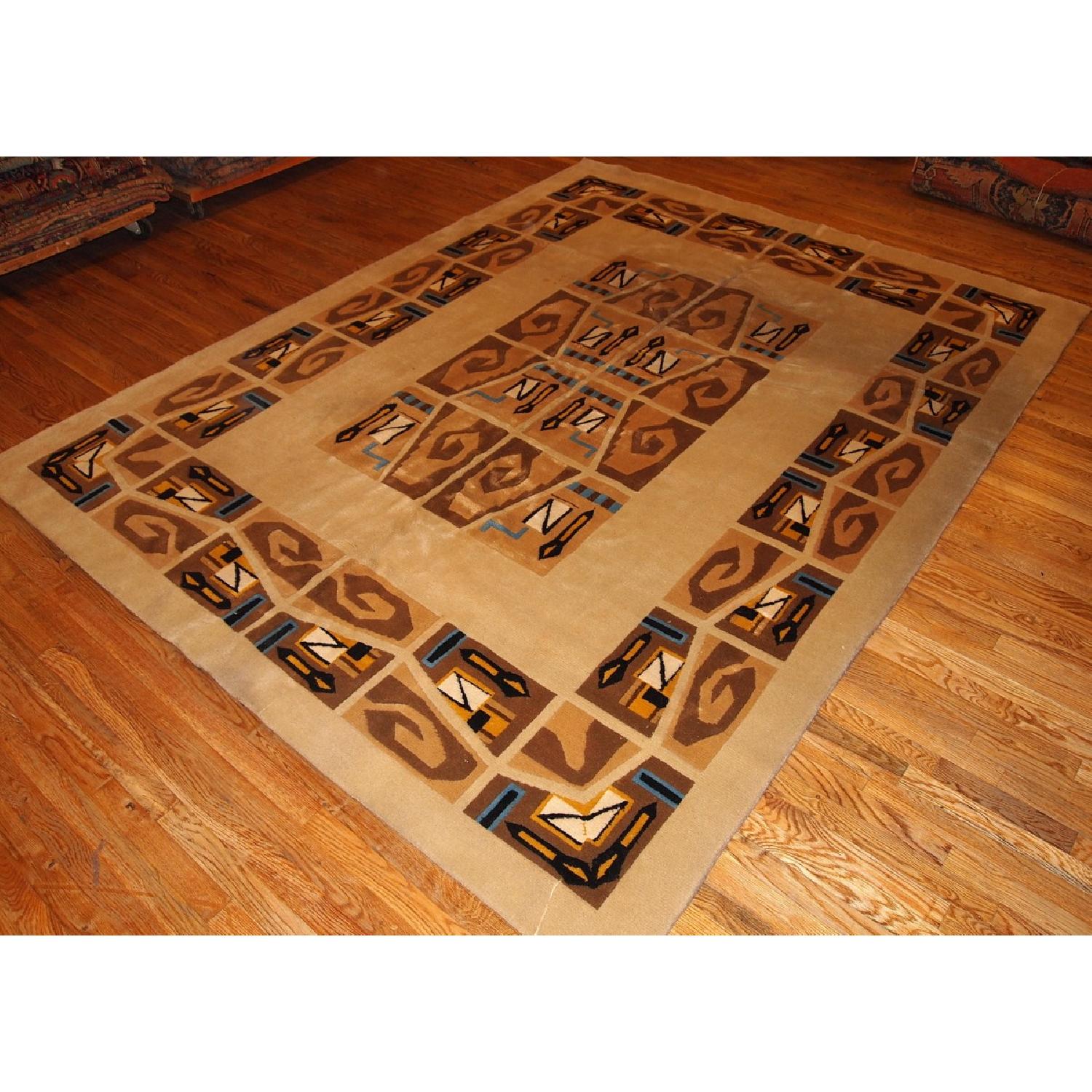 Antique 1930s Ecuadorian Art Deco Rug - image-1