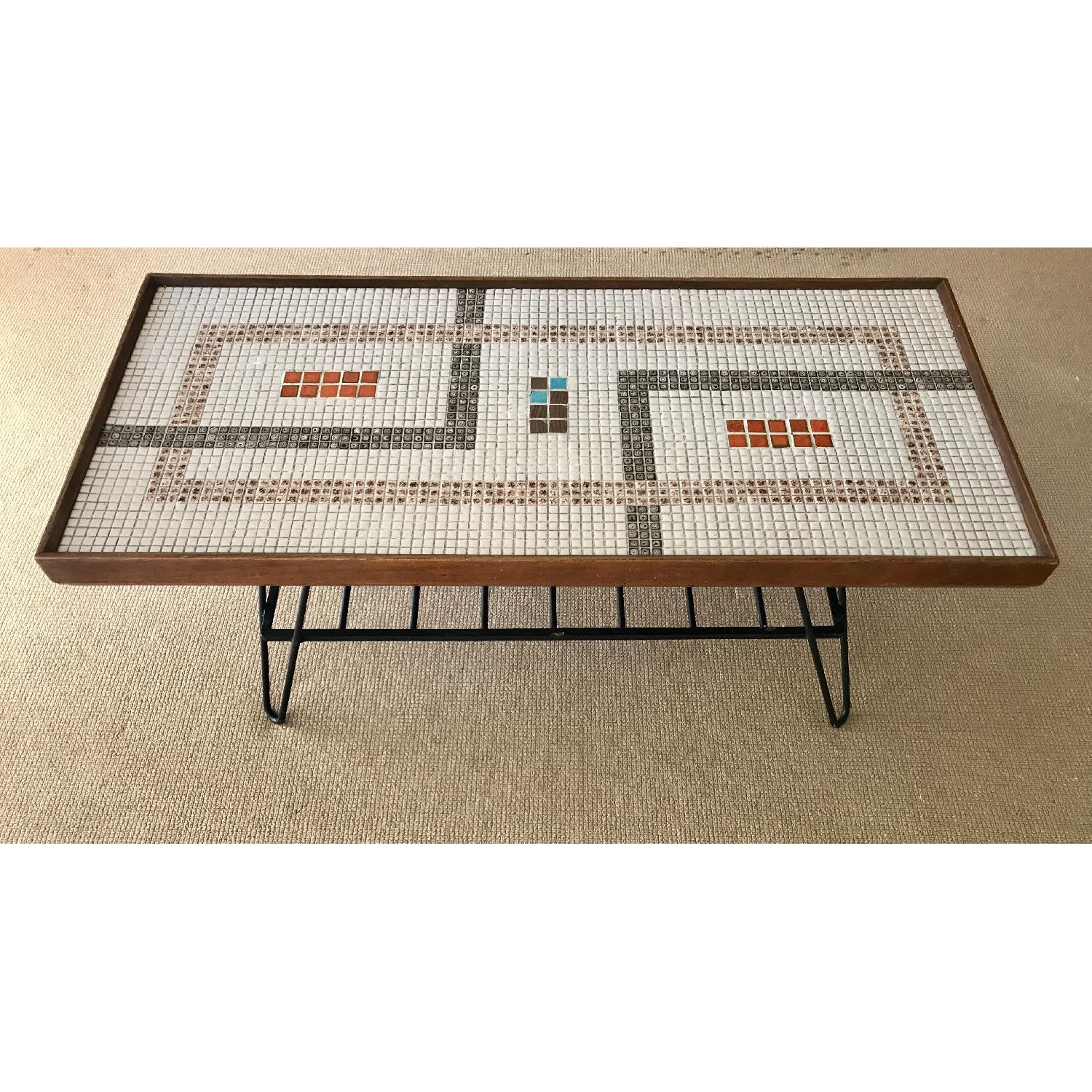 Mid Century 50's Coffee Table w/ Mosaic Tile - image-3
