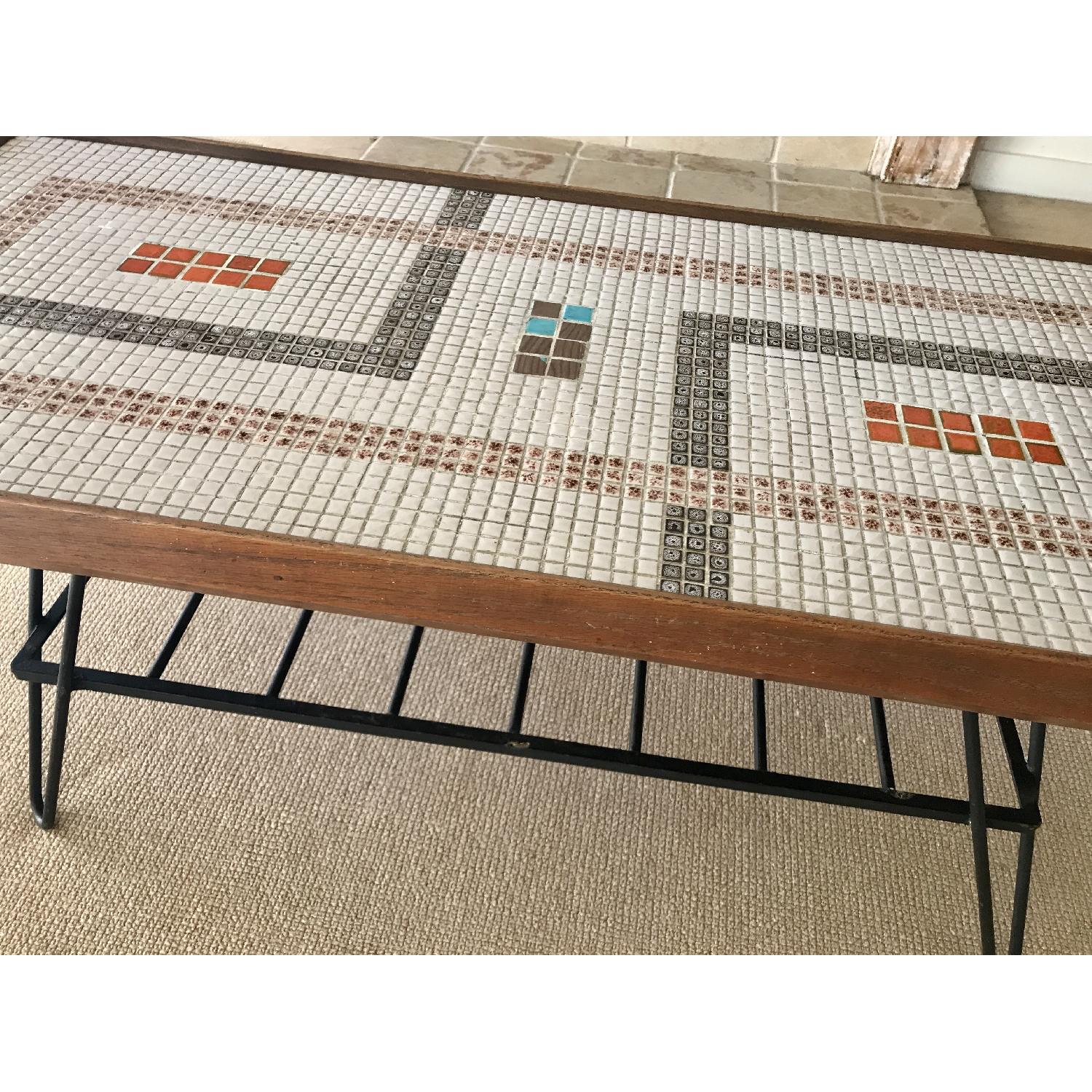 Mid Century 50's Coffee Table w/ Mosaic Tile - image-4
