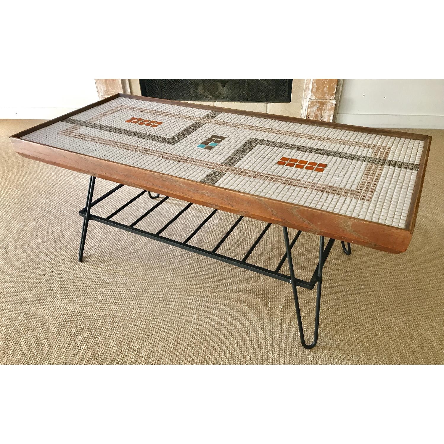 Mid Century 50's Coffee Table w/ Mosaic Tile - image-5