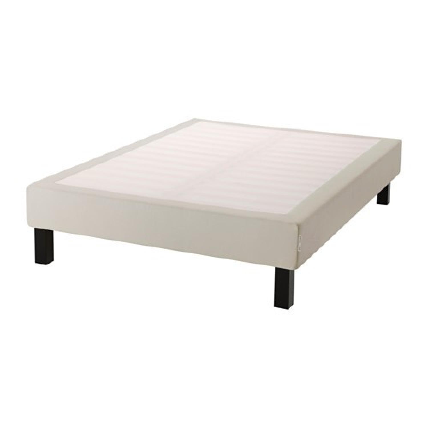 Ikea Espevar Queen Size Bed Base w/ Beige Oak Legs AptDeco