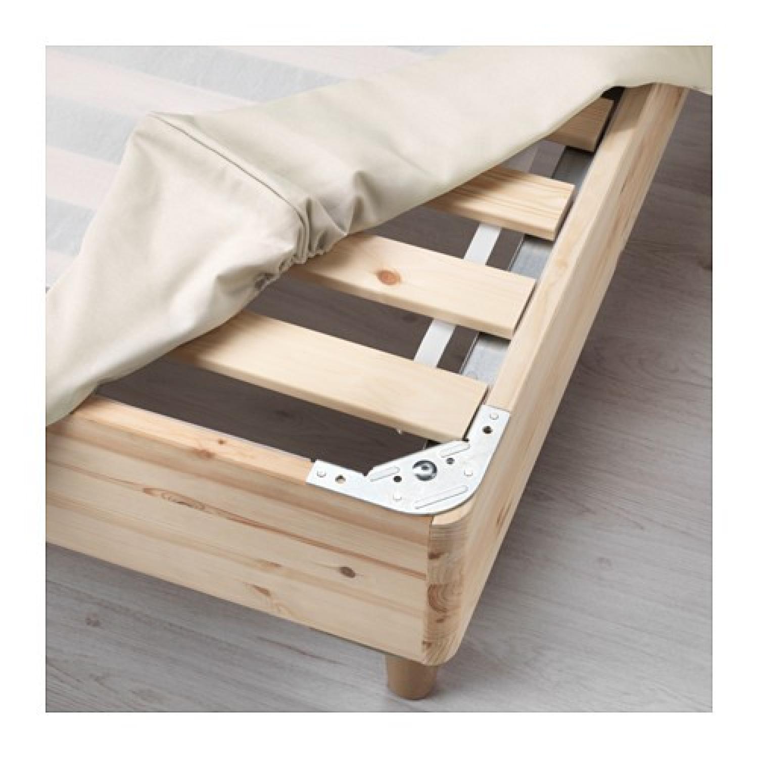 Ikea Espevar Queen Size Bed Base w/ Beige Oak Legs AptDeco