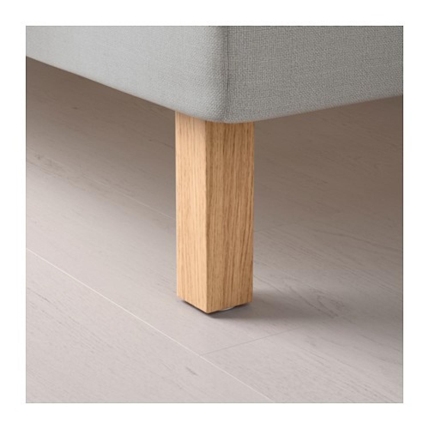 Ikea Espevar Queen Size Bed Base w/ Beige Oak Legs AptDeco