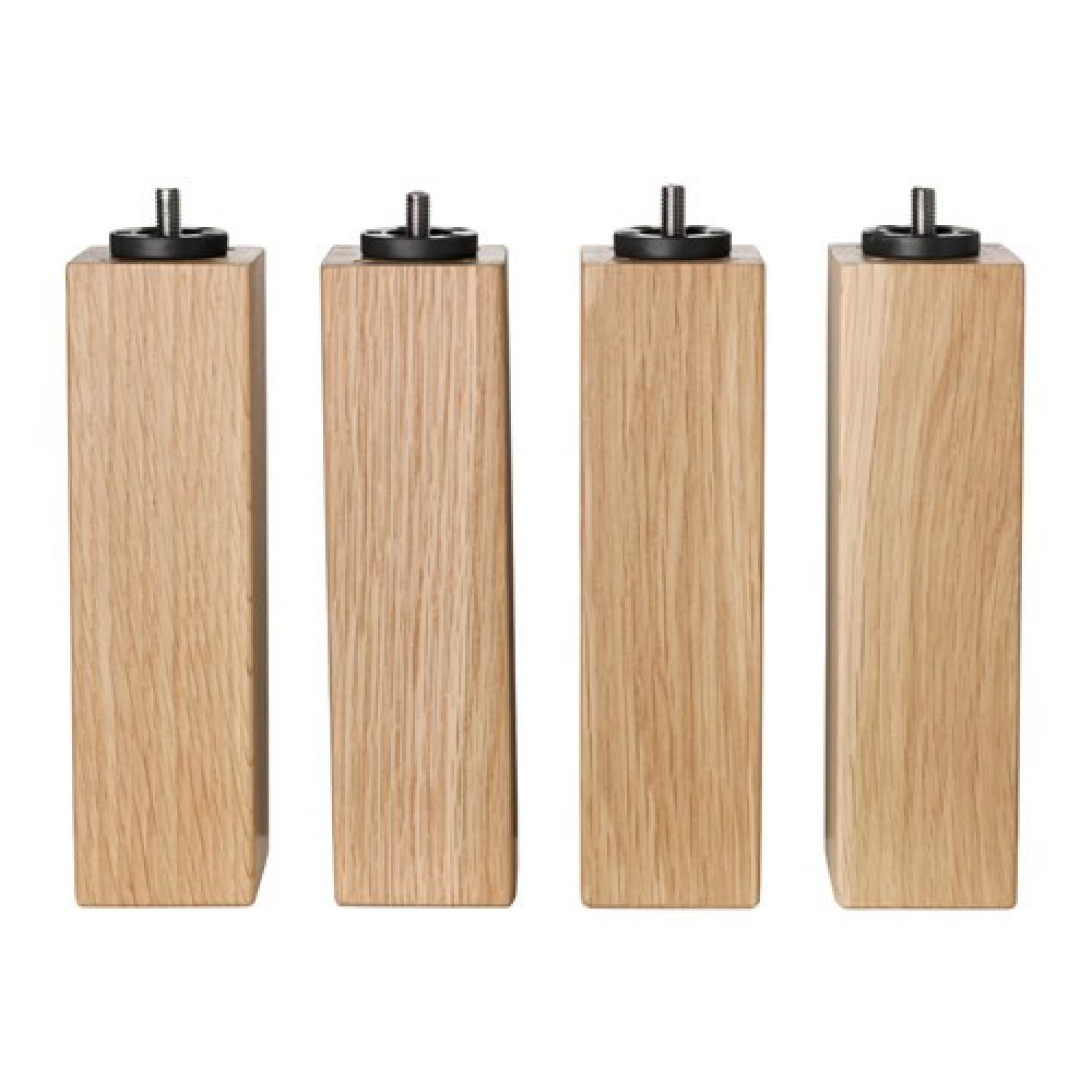 Ikea Espevar Queen Size Bed Base w/ Beige Oak Legs - image-4