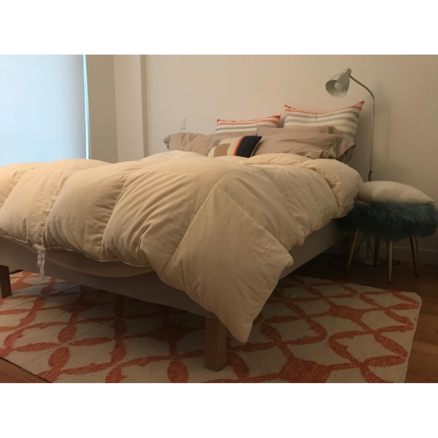 Ikea Espevar Queen Size Bed Base w/ Beige Oak Legs AptDeco