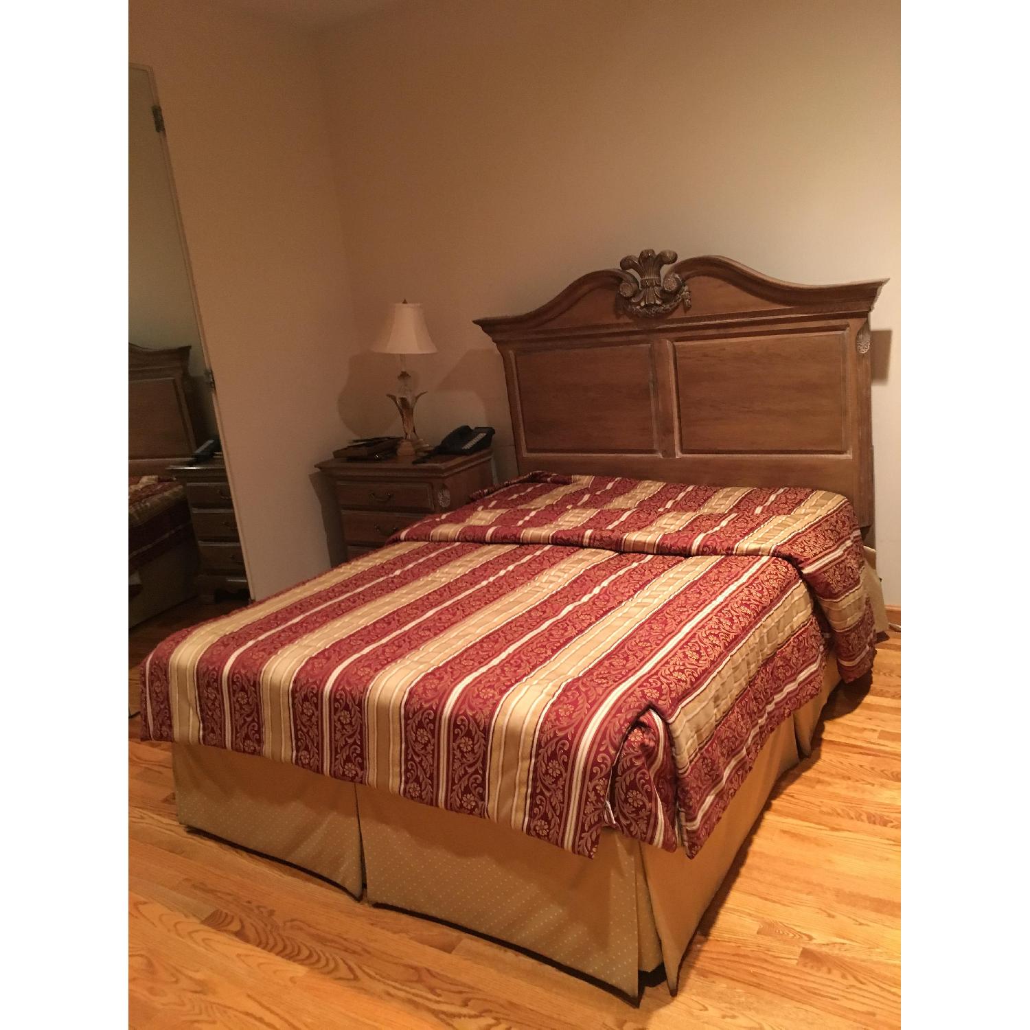 Walnut Wood Queen Bed Frame - image-2