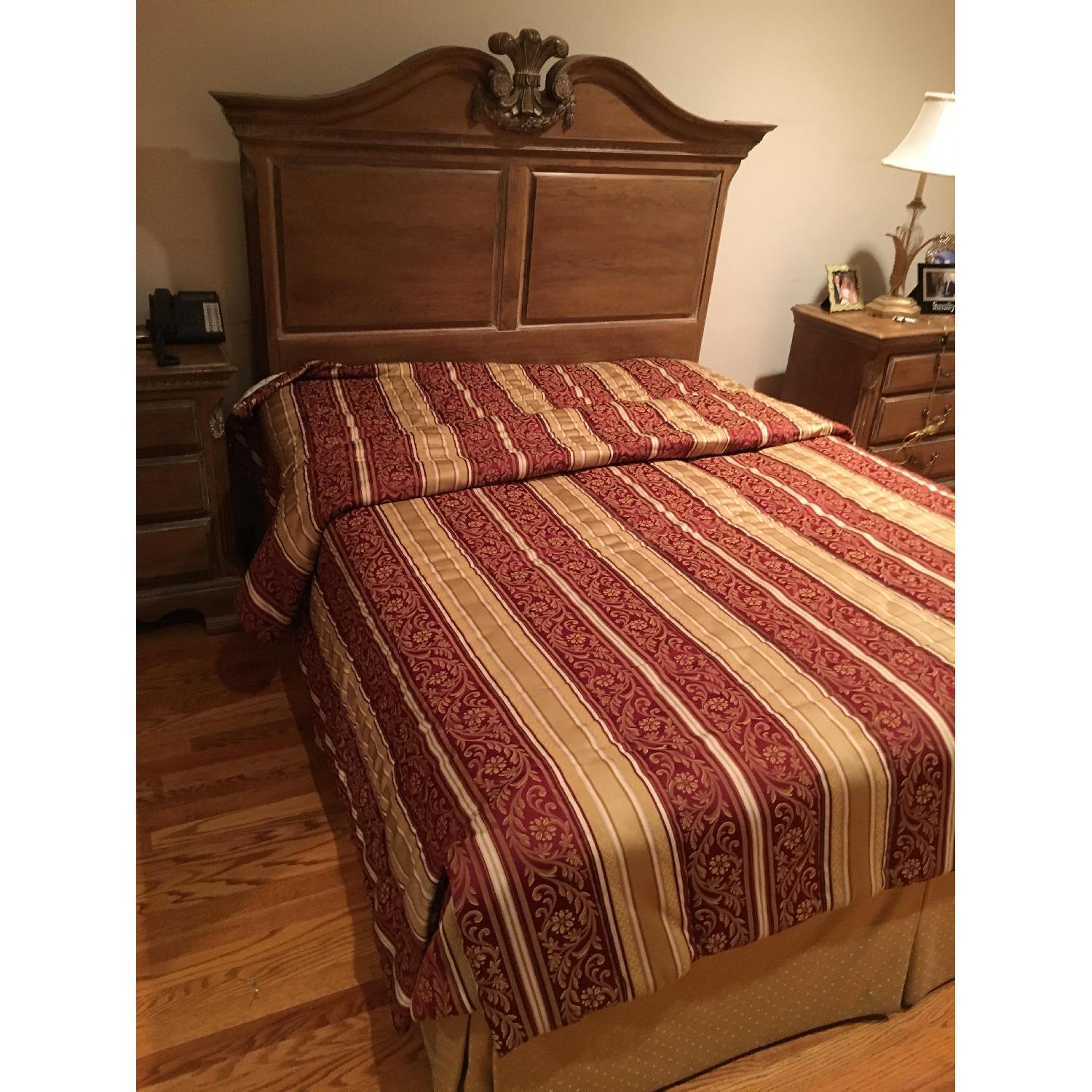 Walnut Wood Queen Bed Frame - image-3