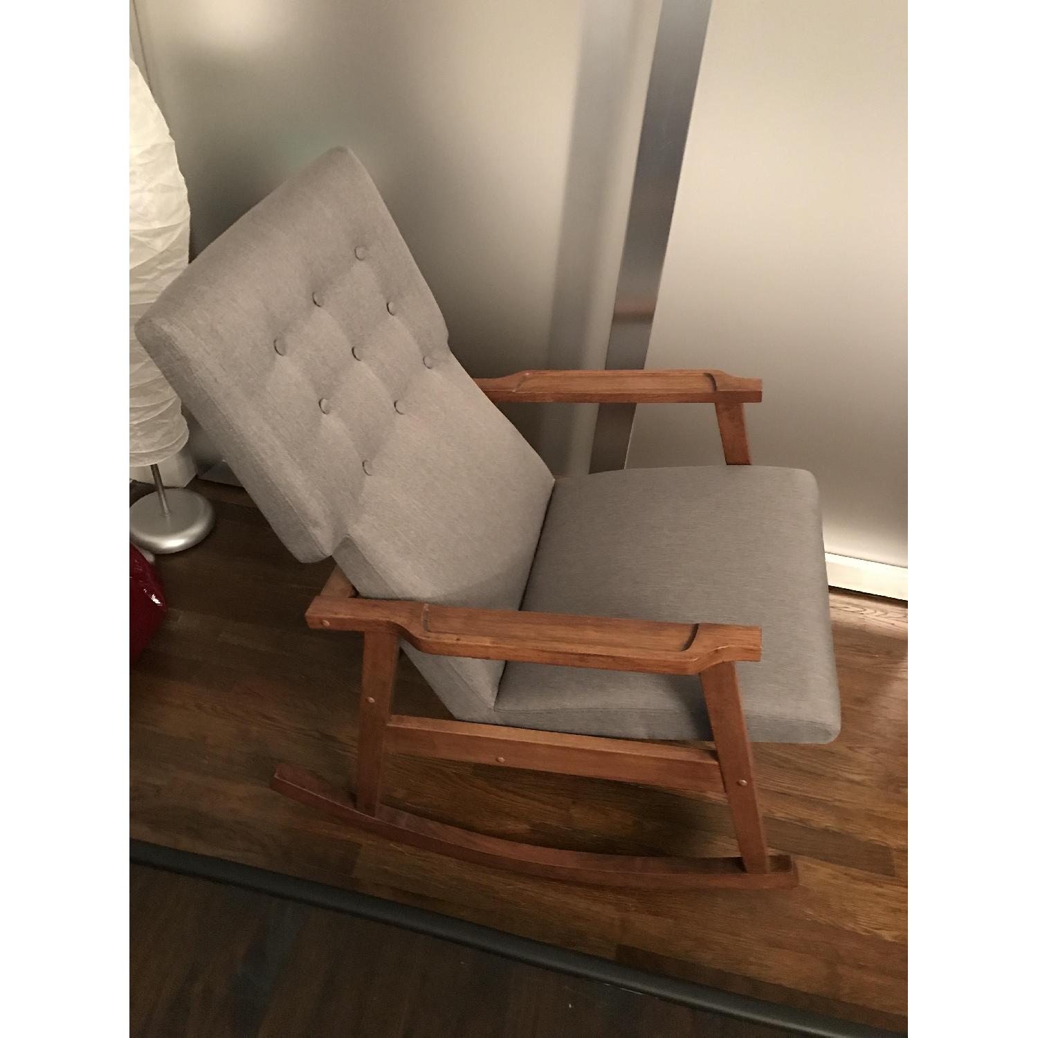 Baxton Studio Agatha Mid-Century Modern Rocking Chair - AptDeco