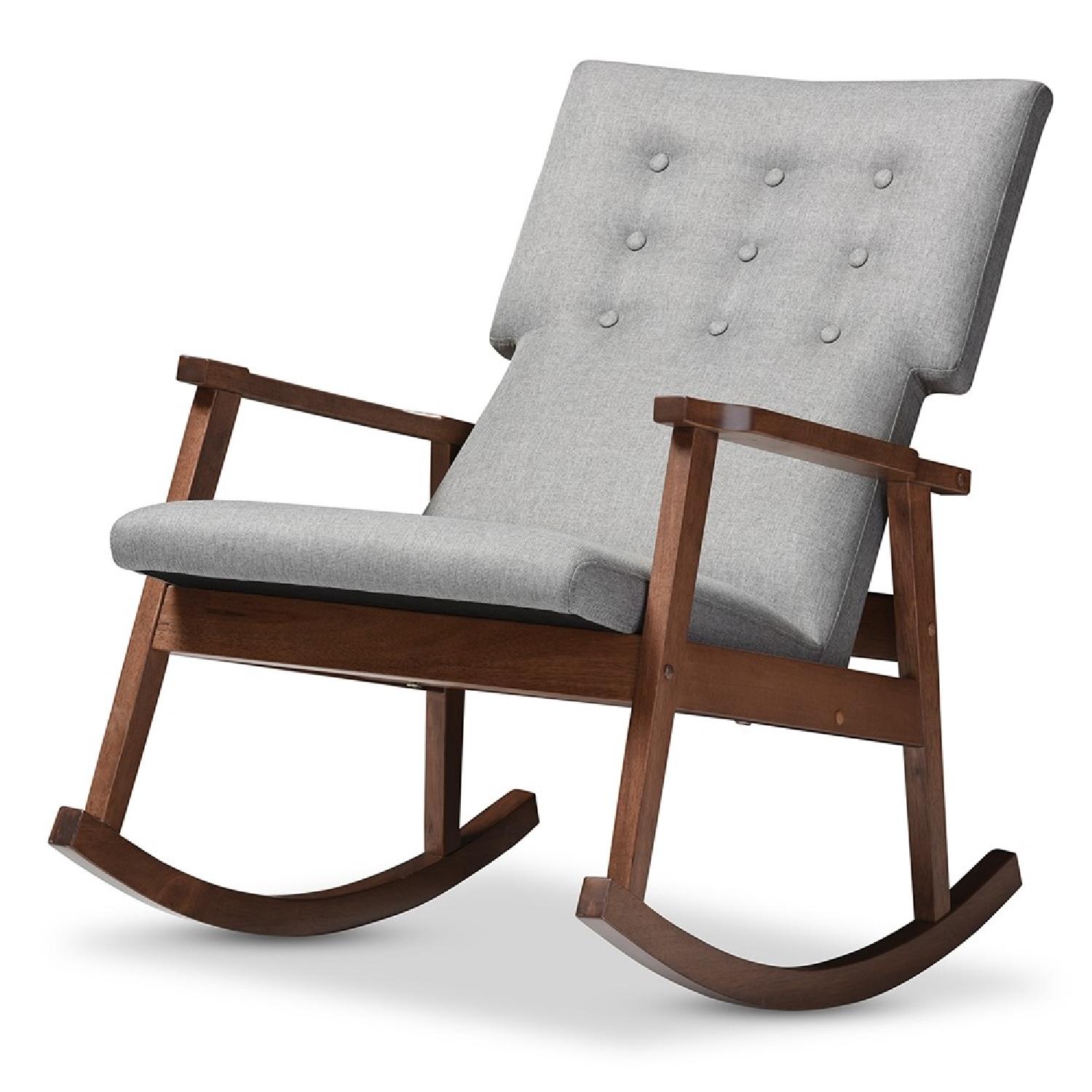 Baxton Studio Agatha Mid-Century Modern Rocking Chair - AptDeco