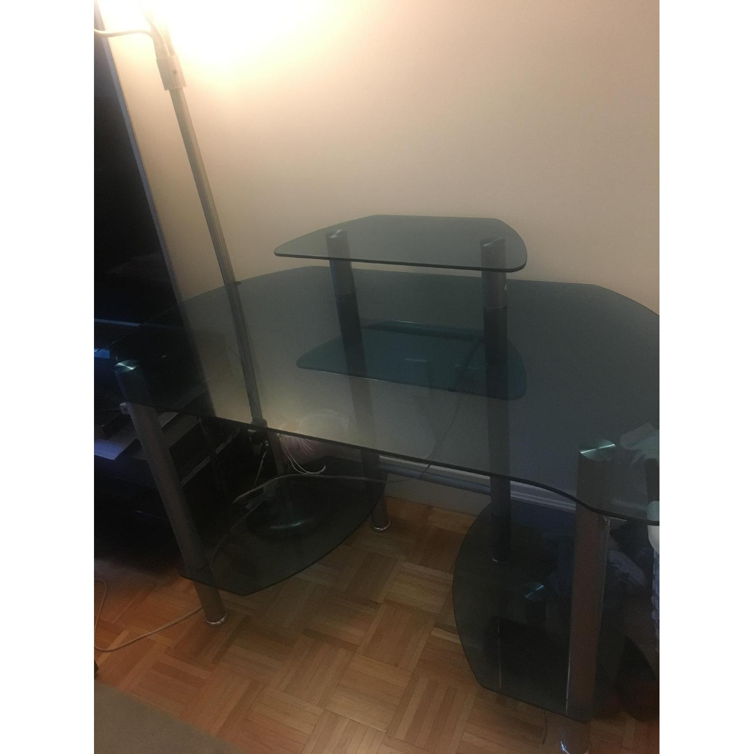 Glass Desk w/ Shelves - image-3