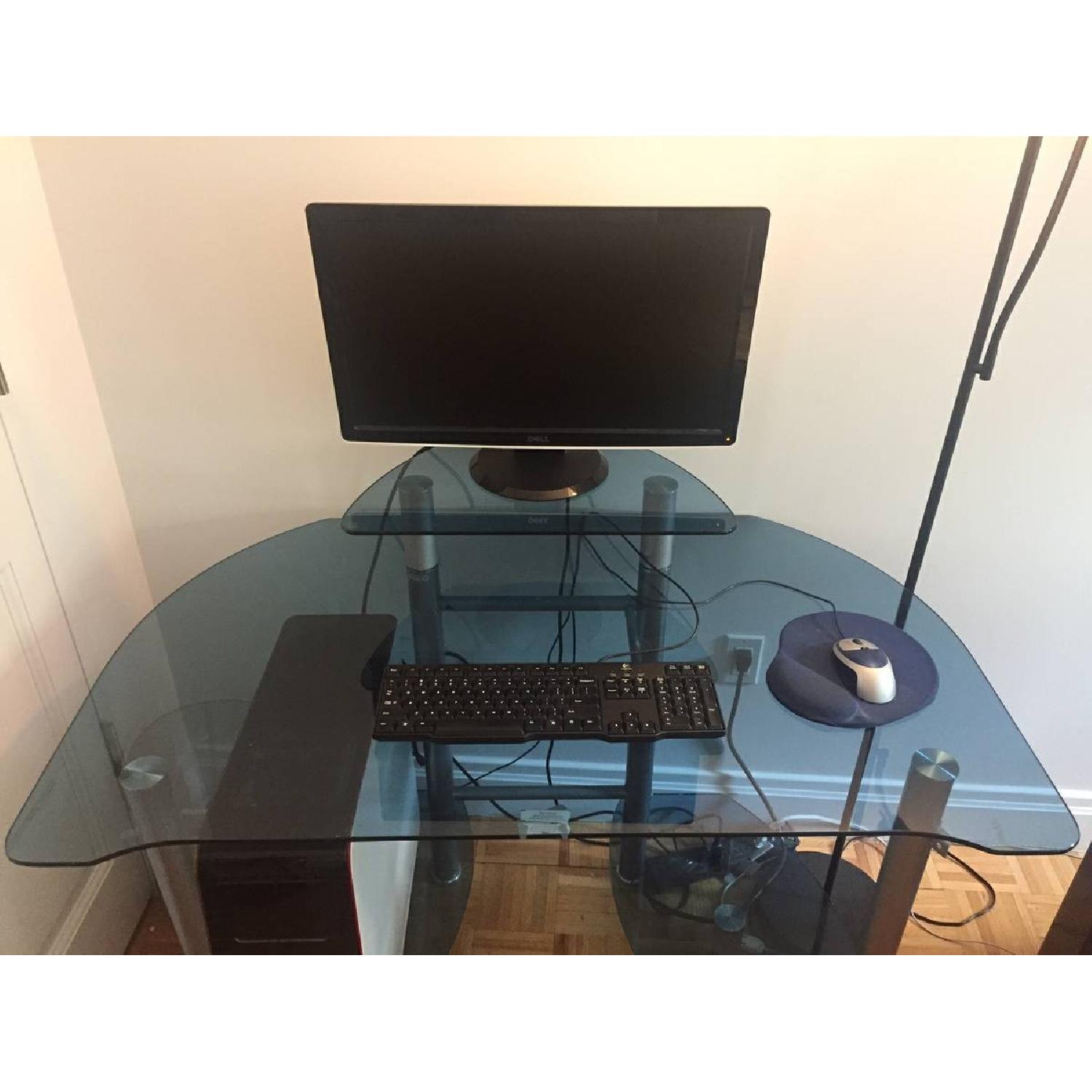 Glass Desk w/ Shelves - image-5