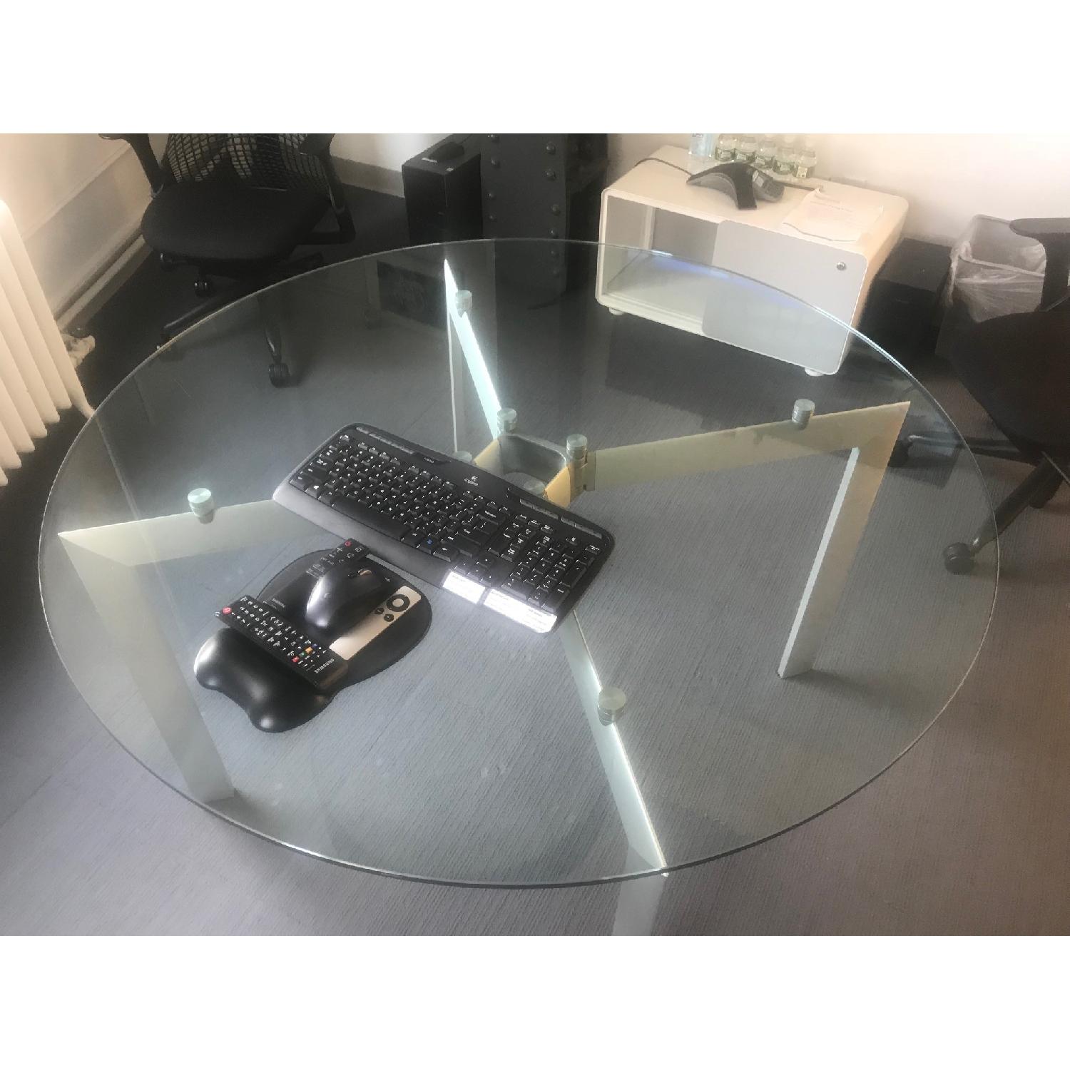 Design Within Reach Glass Top Round Dining Table - image-1