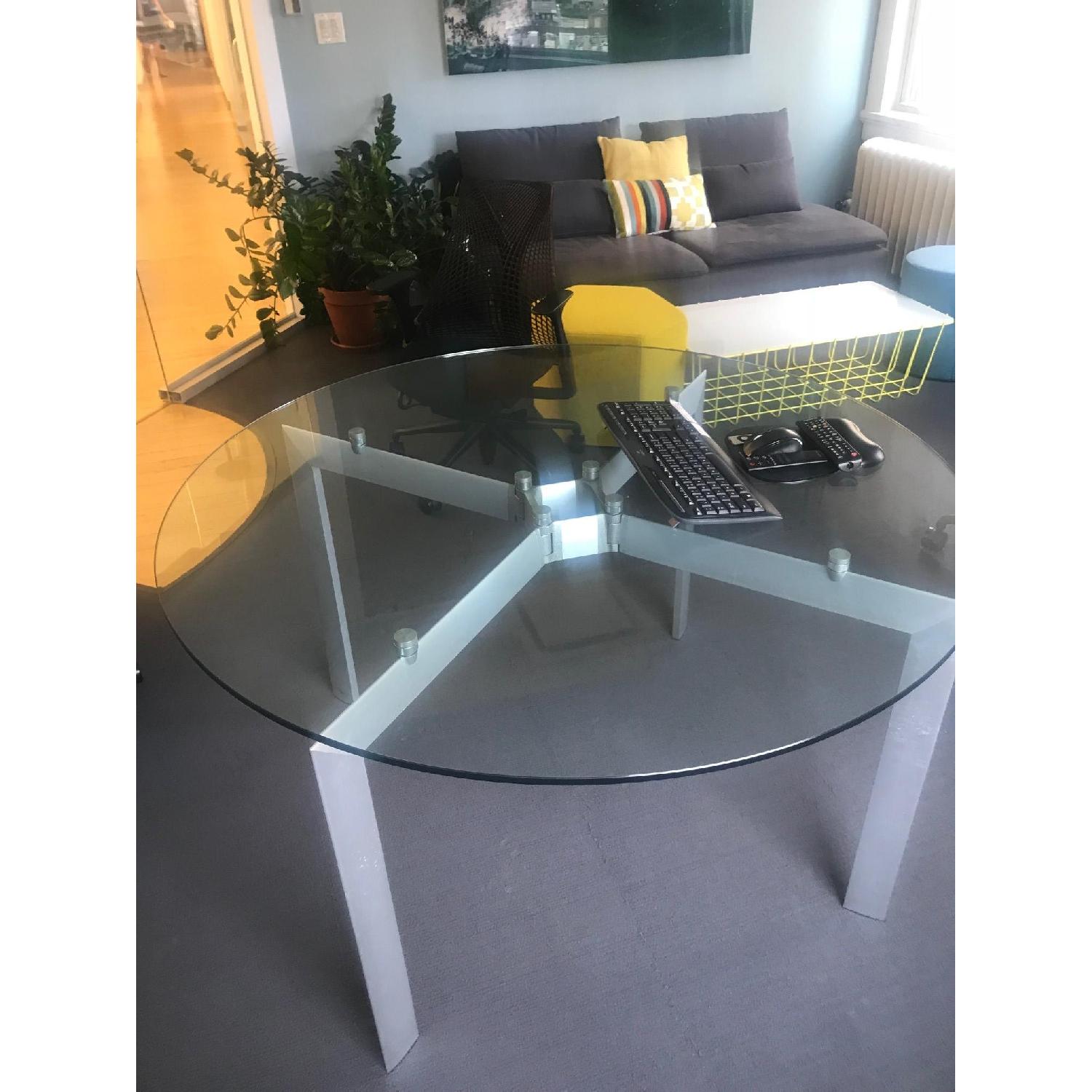 Design Within Reach Glass Top Round Dining Table - image-4