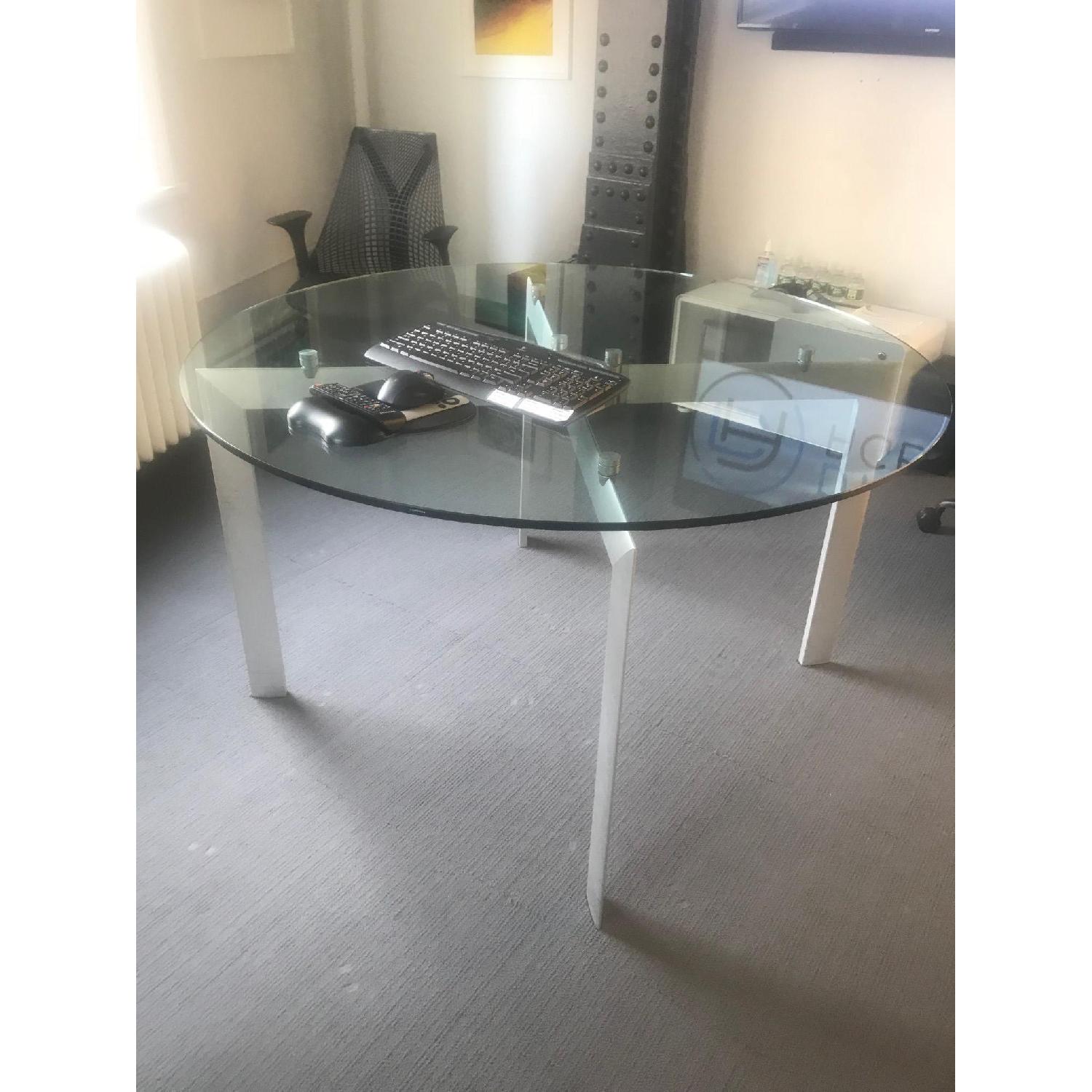 Design Within Reach Glass Top Round Dining Table - image-5