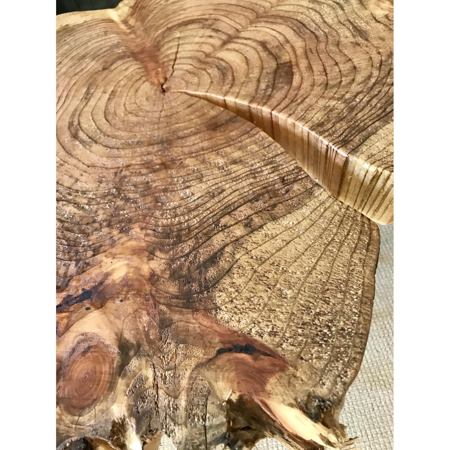 Live Edge Coffee Table on Gilt Pedestal Base - image-5