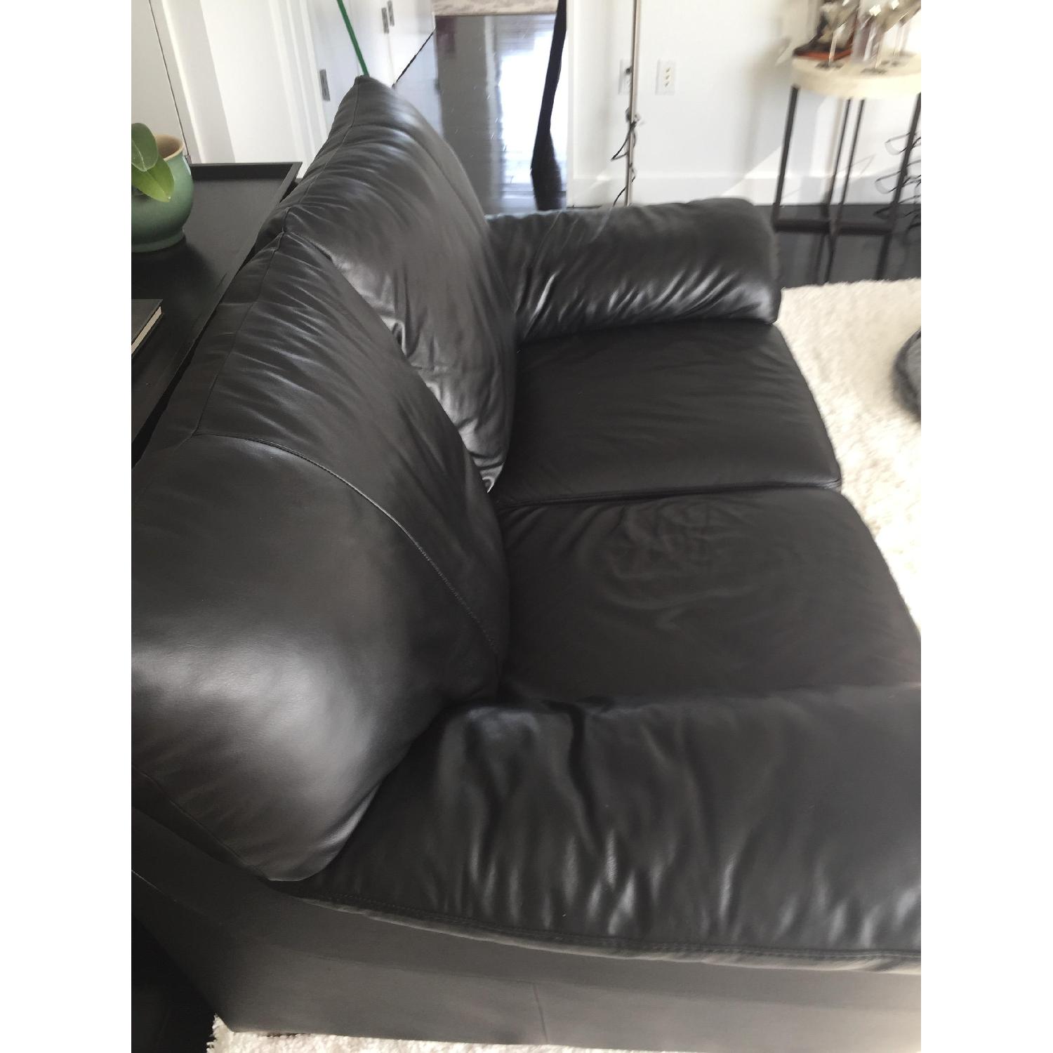 Black Leather Loveseat - image-2