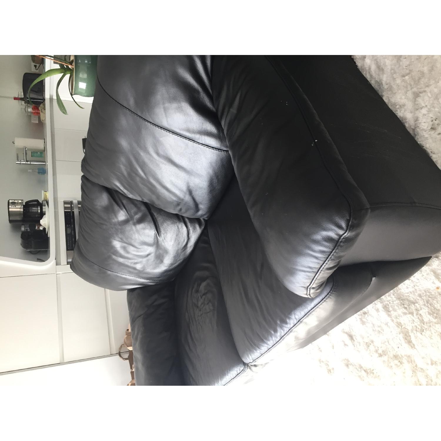 Black Leather Loveseat - image-3