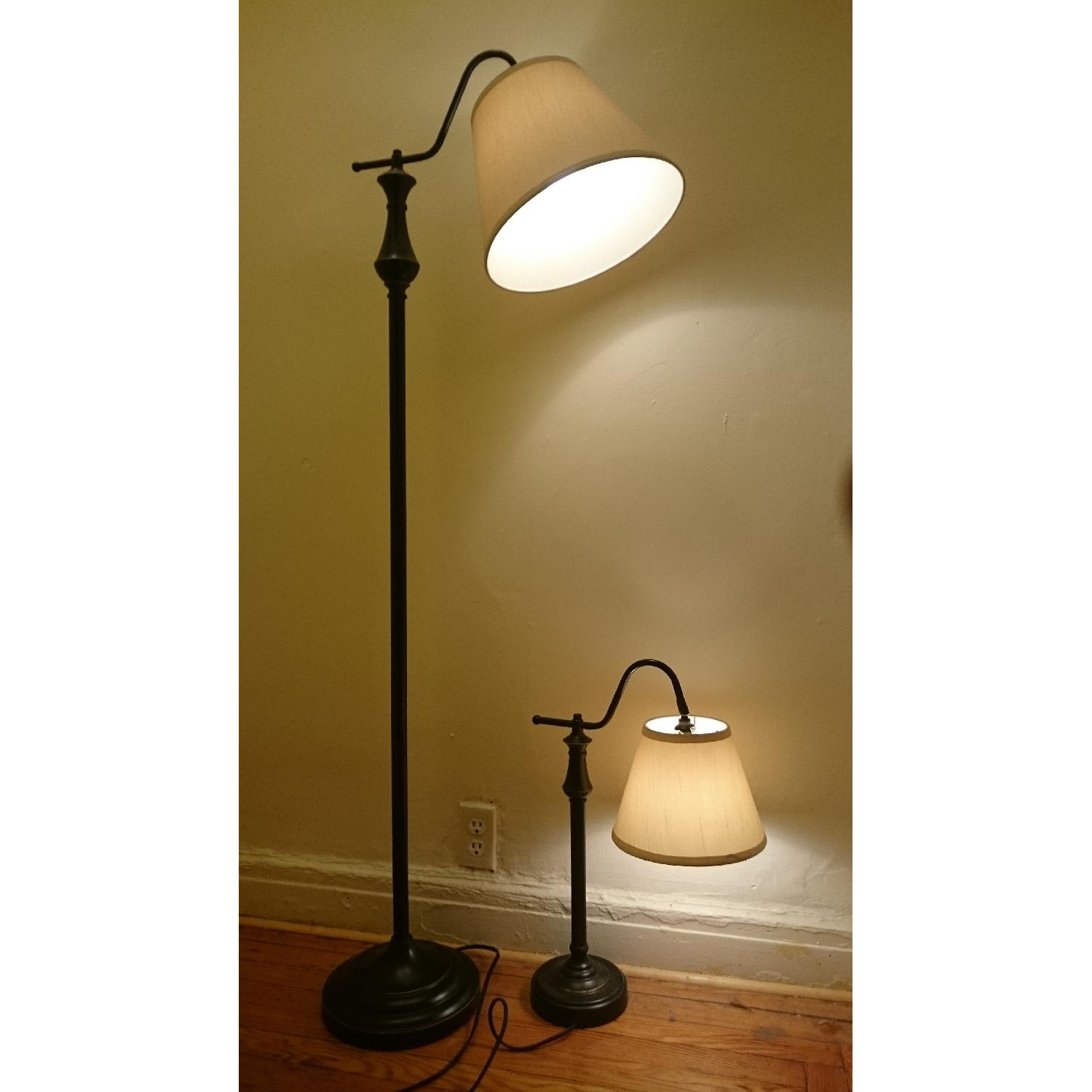 Hampton Bay BridgeOil-Rubbed Bronze Floor Lamp + Table Lamp - image-4
