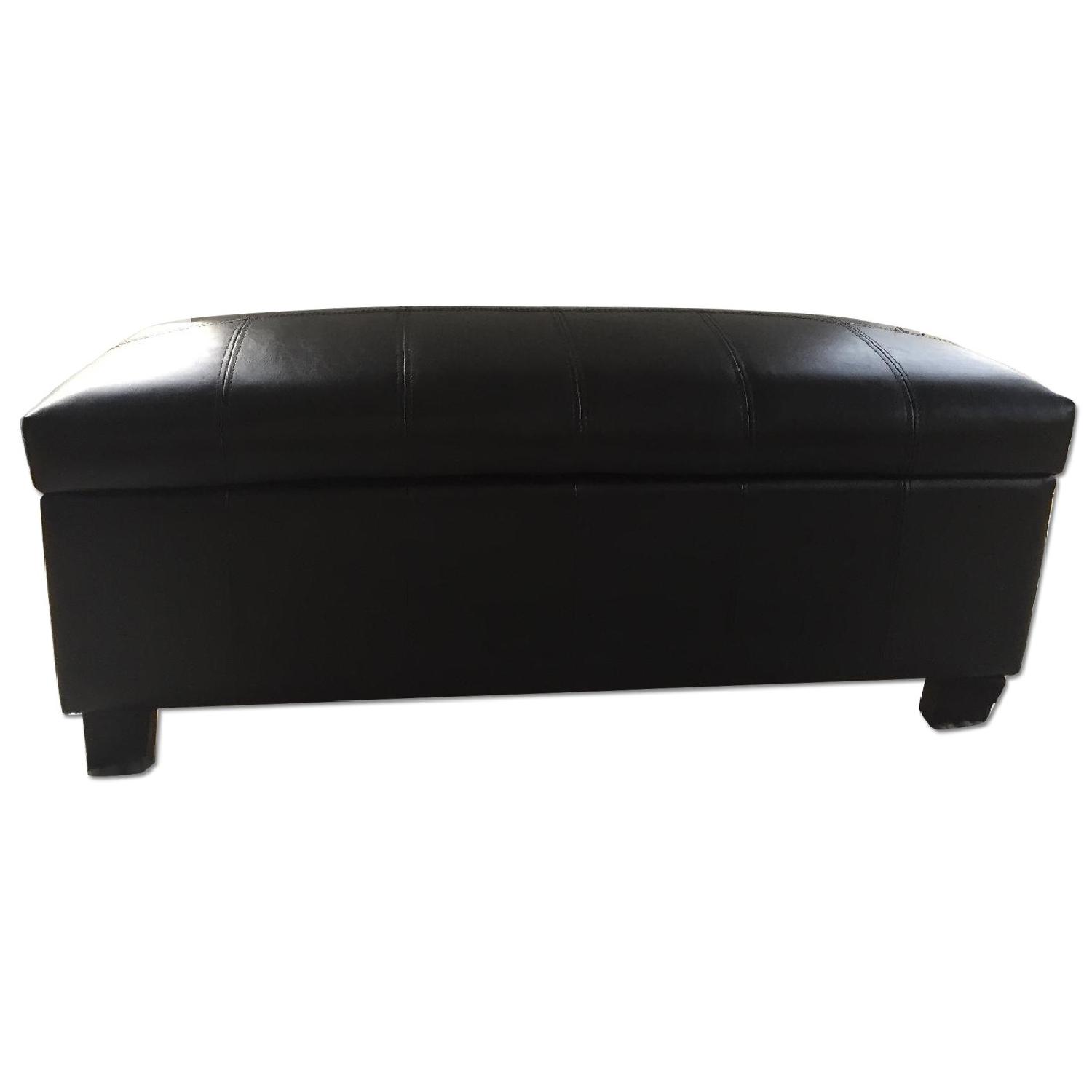 Black Storage Ottoman/Bench AptDeco