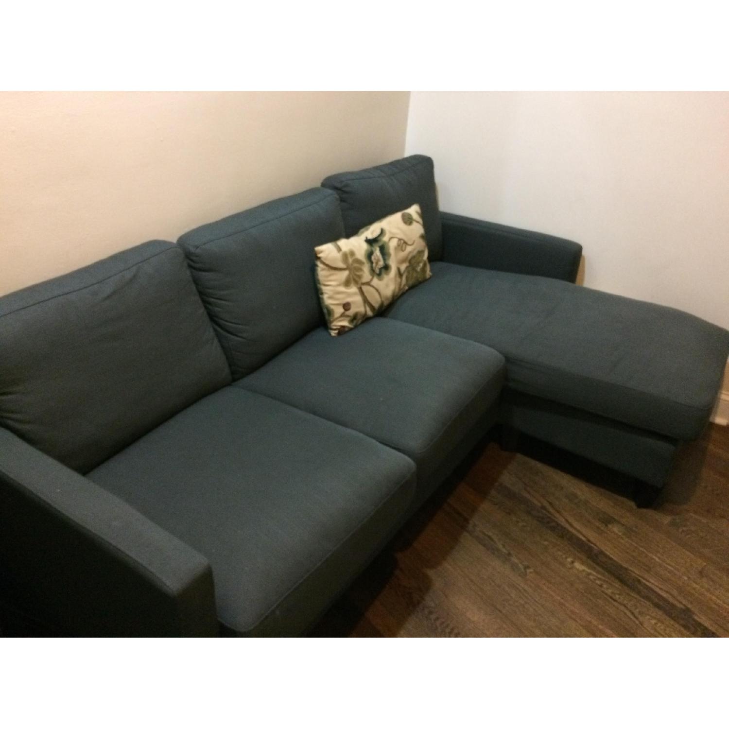 World Market Charcoal Gray Sofa w/ Chaise Lounge - image-2