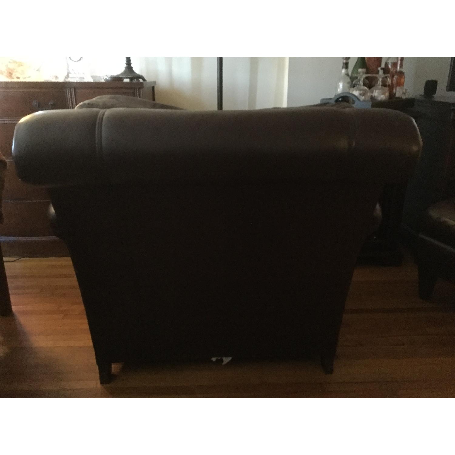 Stickley Craftsman Leather Armchair & Ottoman - image-3