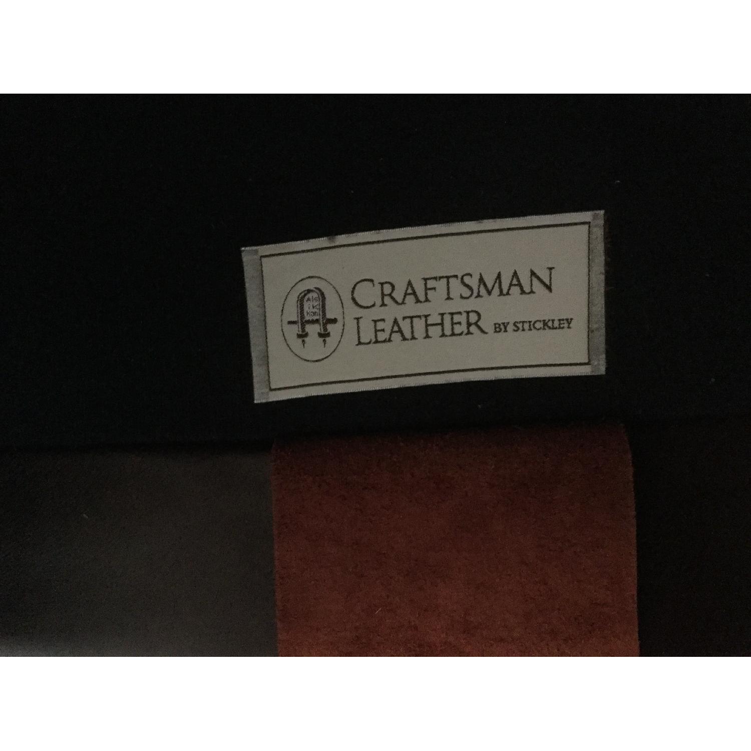 Stickley Craftsman Leather Armchair & Ottoman - image-6