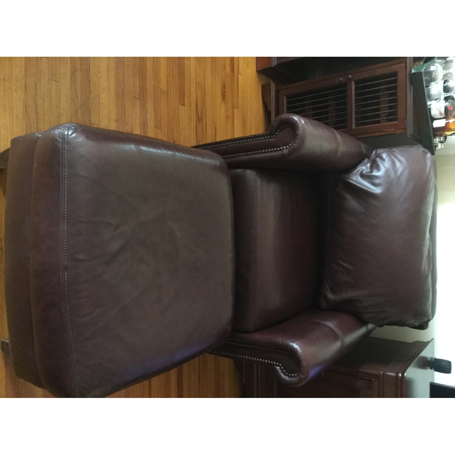Stickley Craftsman Leather Armchair & Ottoman - image-8