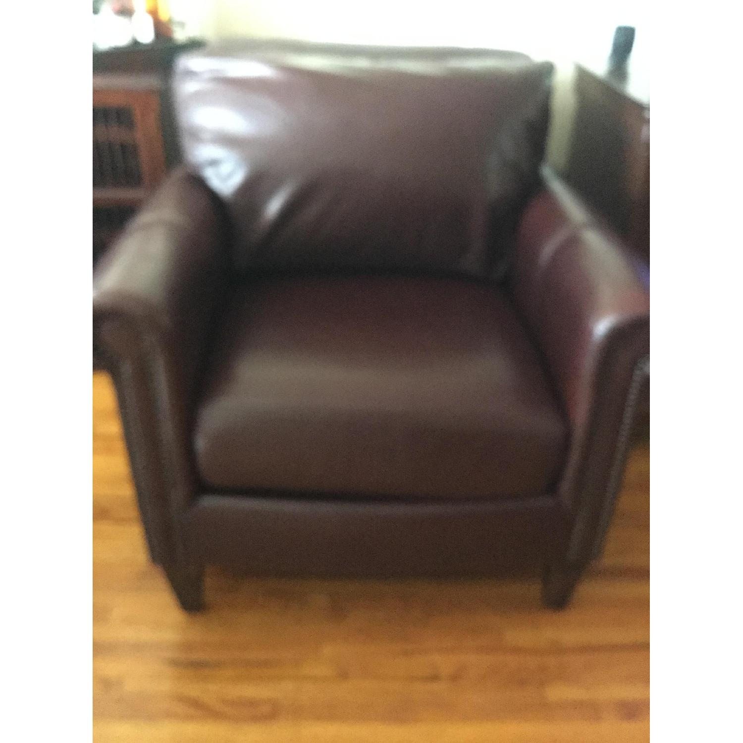 Stickley Craftsman Leather Armchair & Ottoman - image-9