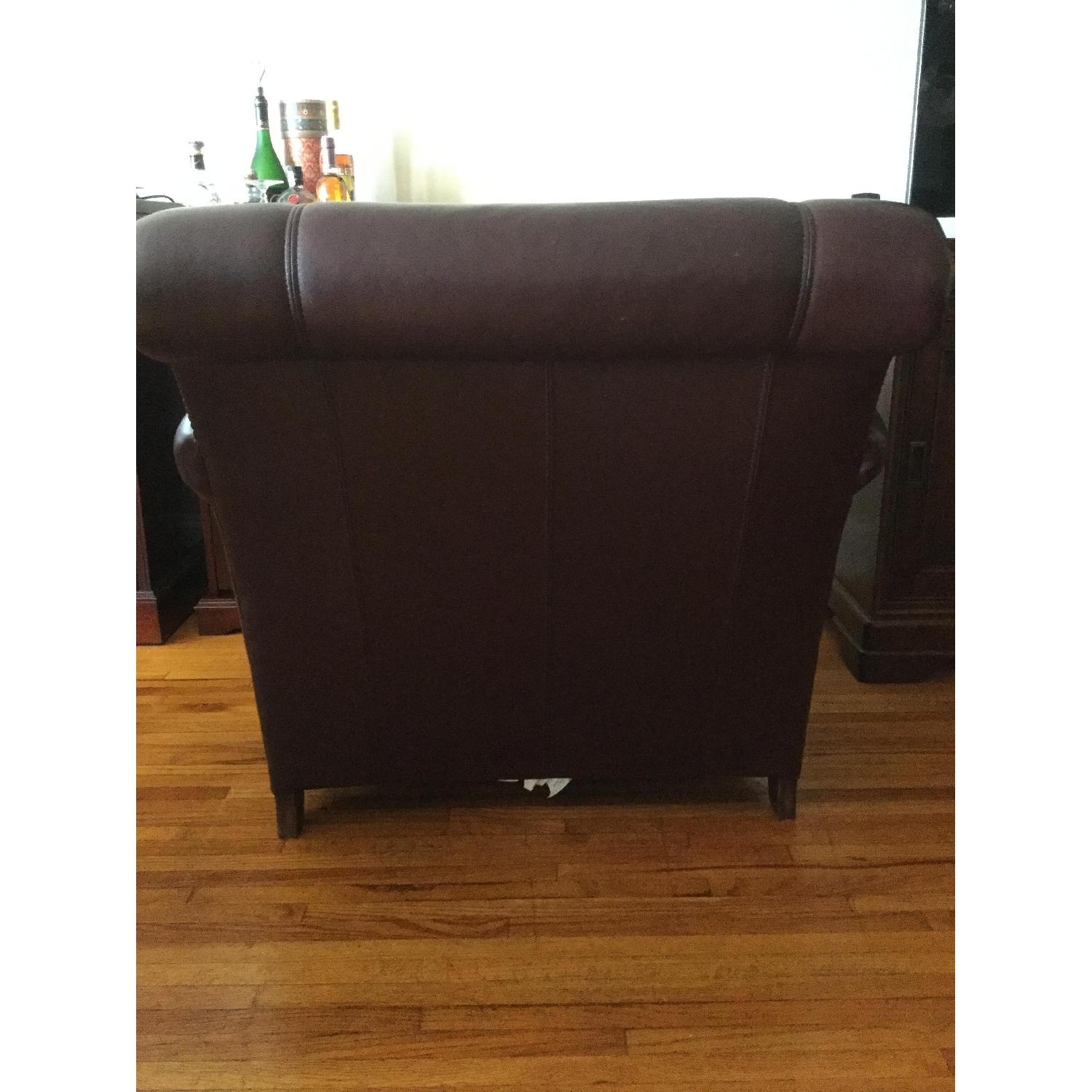 Stickley Craftsman Leather Armchair & Ottoman - image-11