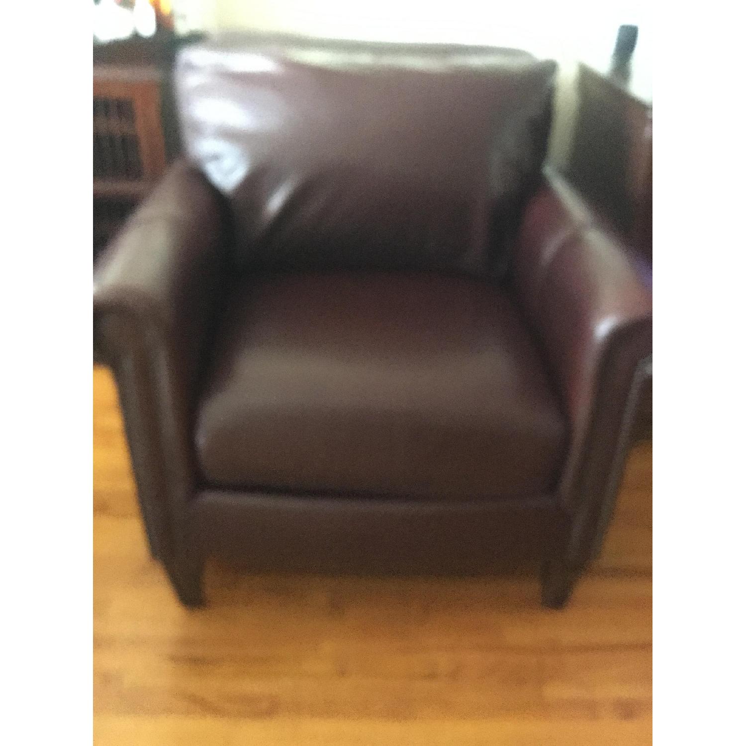 Stickley Craftsman Leather Armchair & Ottoman - image-16