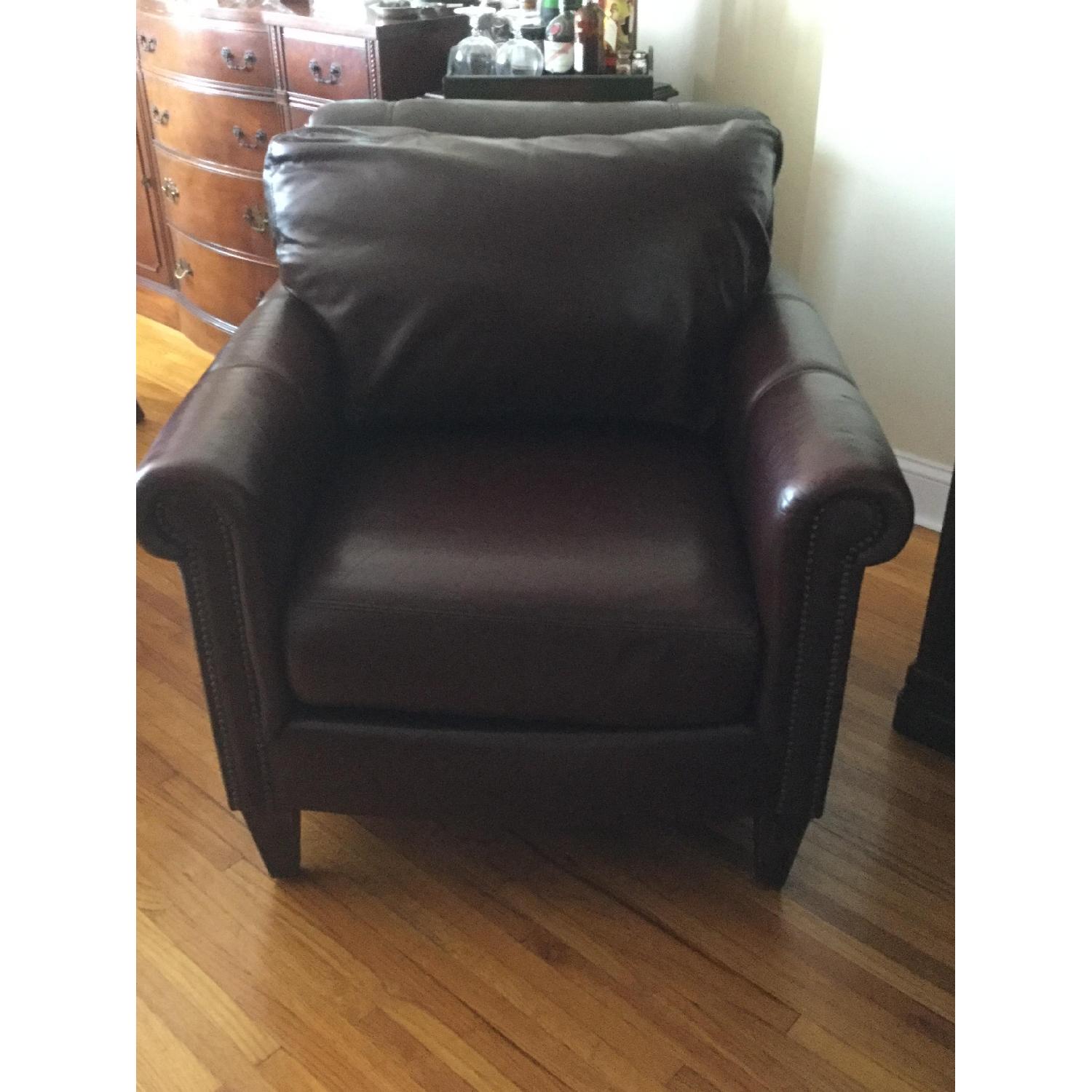 Stickley Craftsman Leather Armchair & Ottoman - image-18