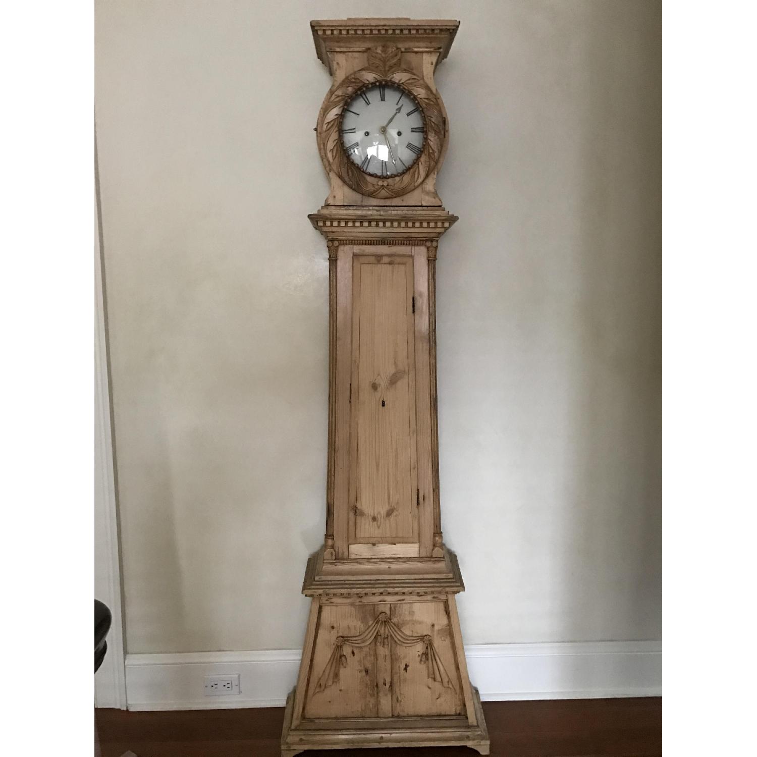 Scandinavian 19th Century Pine Grandfather Clock - image-1