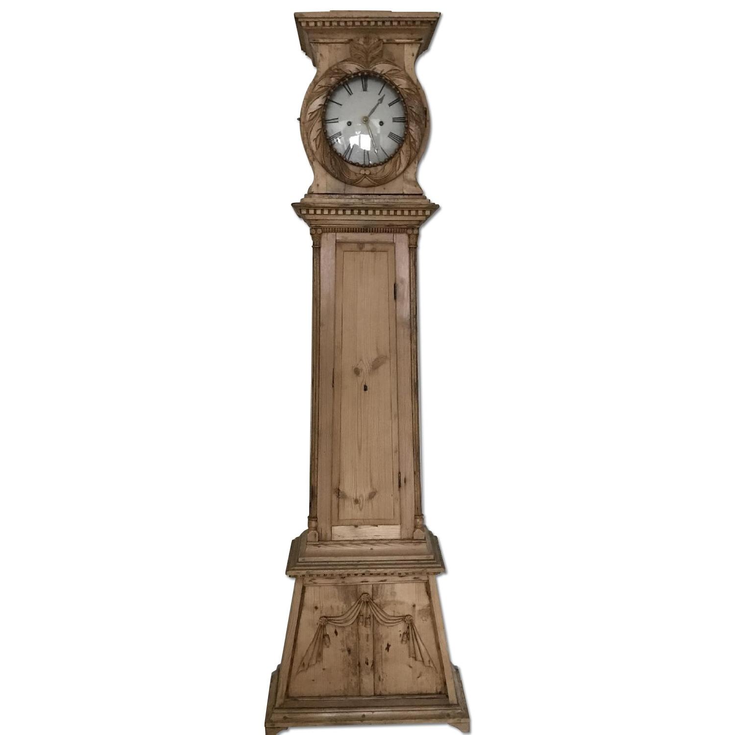 Scandinavian 19th Century Pine Grandfather Clock - image-0