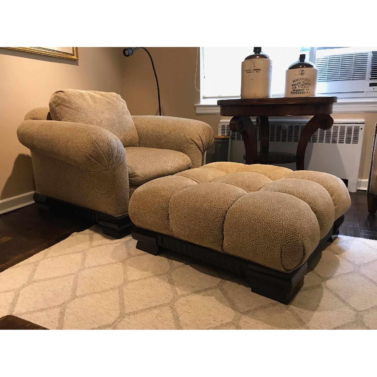 Tomlinson Companies Oversized Arm Chair & Ottoman - AptDeco