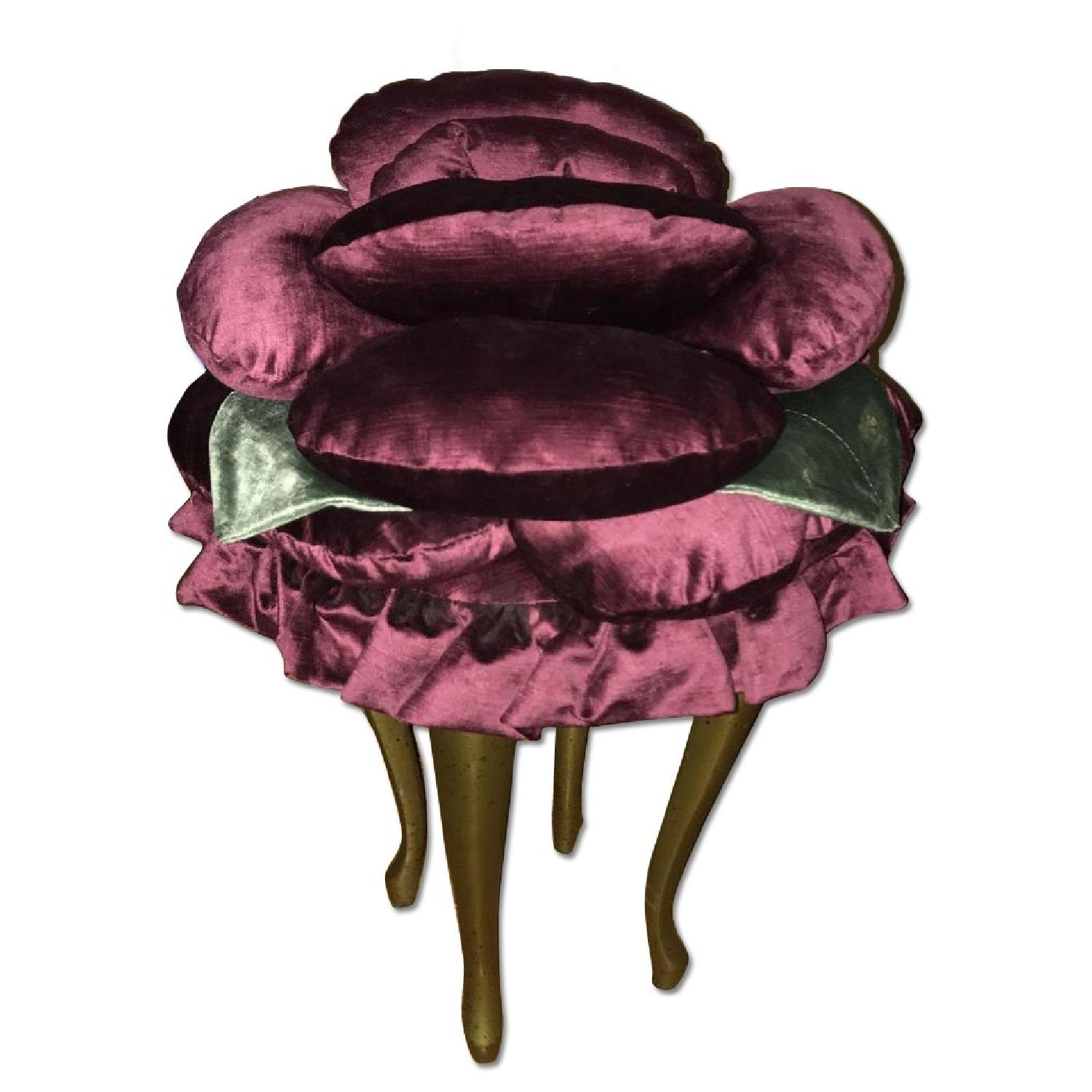 Italian Velvet Rose Stool - image-0