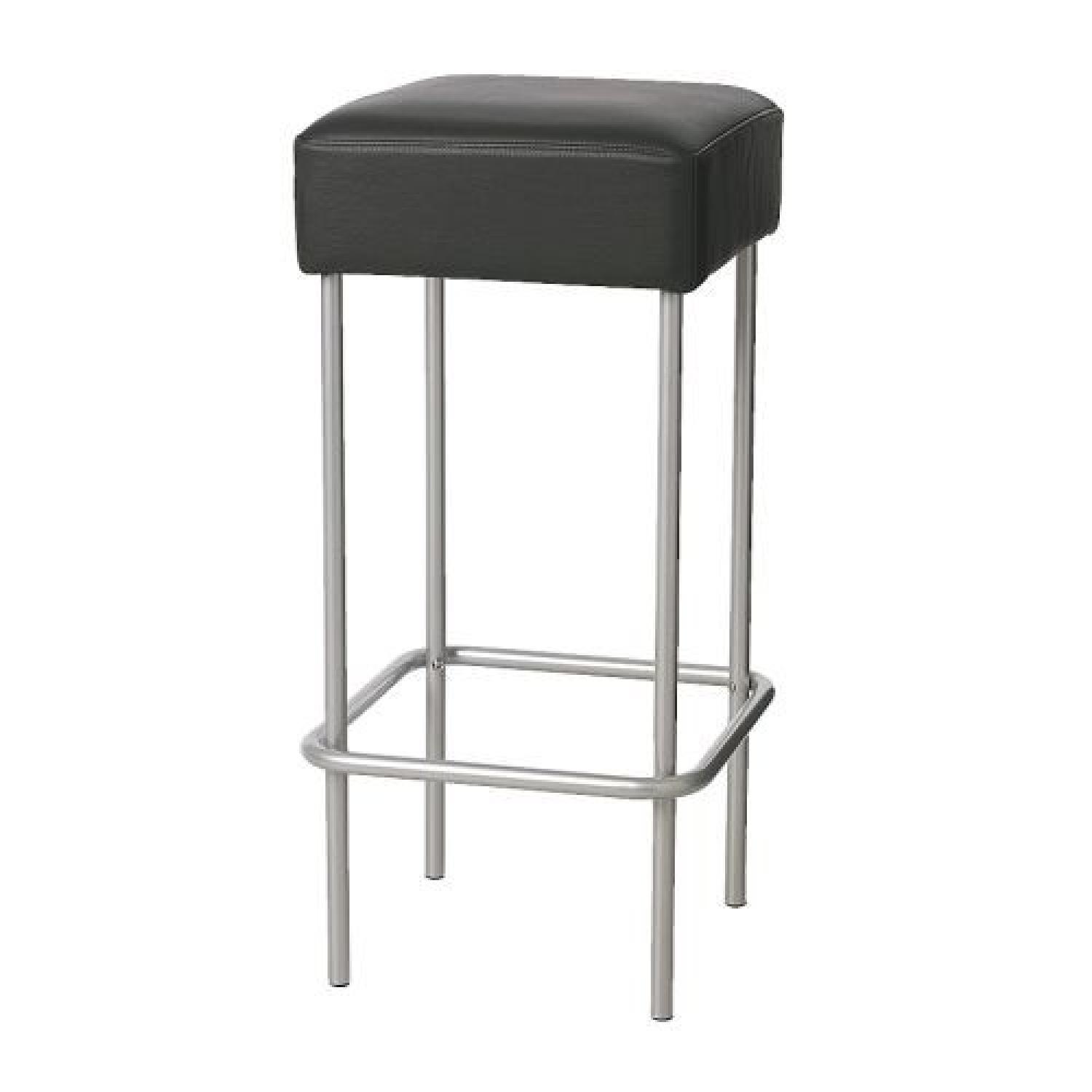 Ikea Black & Chrome Bar Stools - image-0
