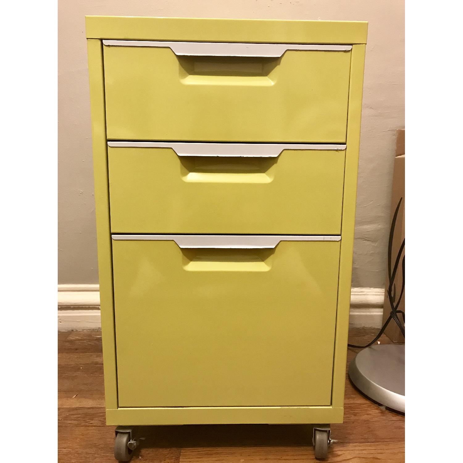 CB2 TPS Chartreuse 3-Drawer Filing Cabinet - image-1