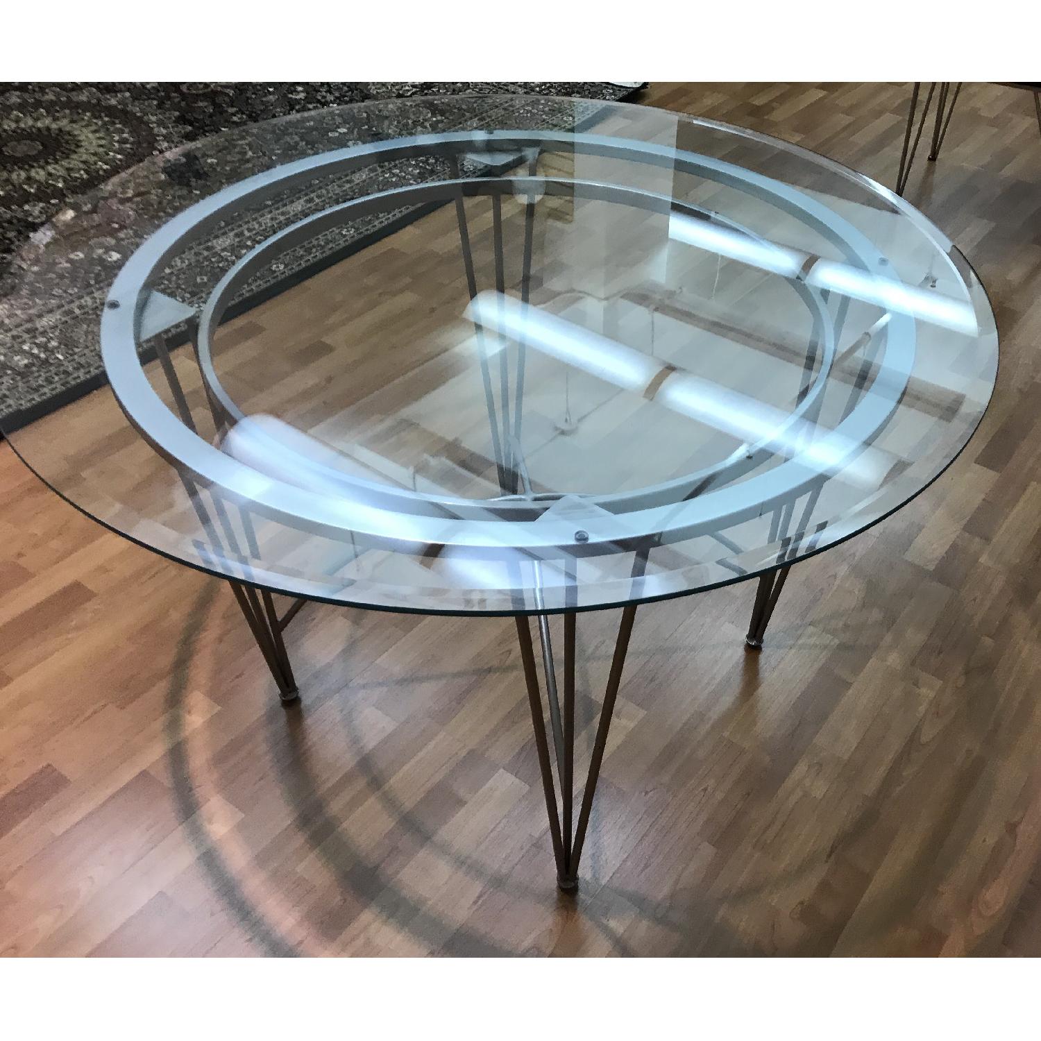 Glass Top Dining Table w/ 4 Cushioned Chairs - image-2