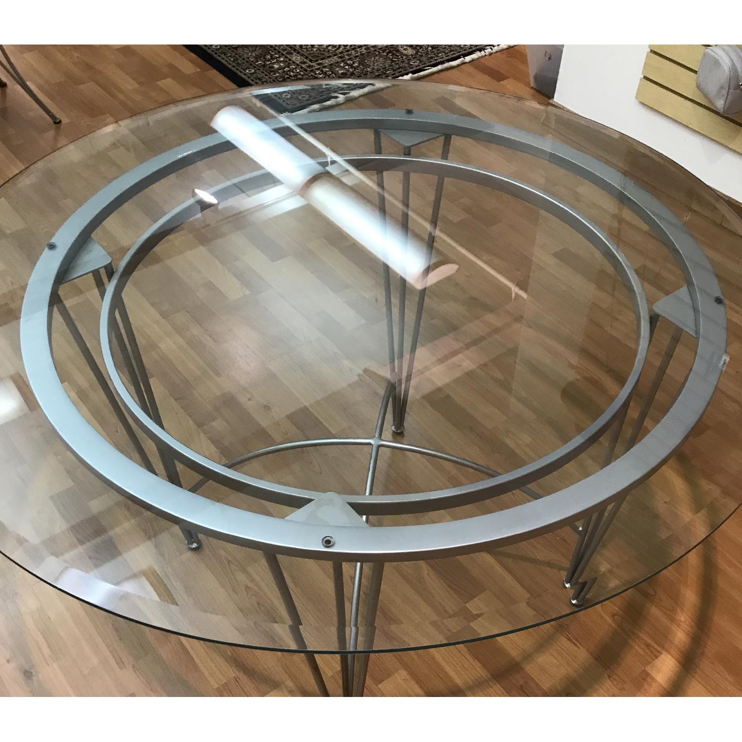 Glass Top Dining Table w/ 4 Cushioned Chairs - image-3