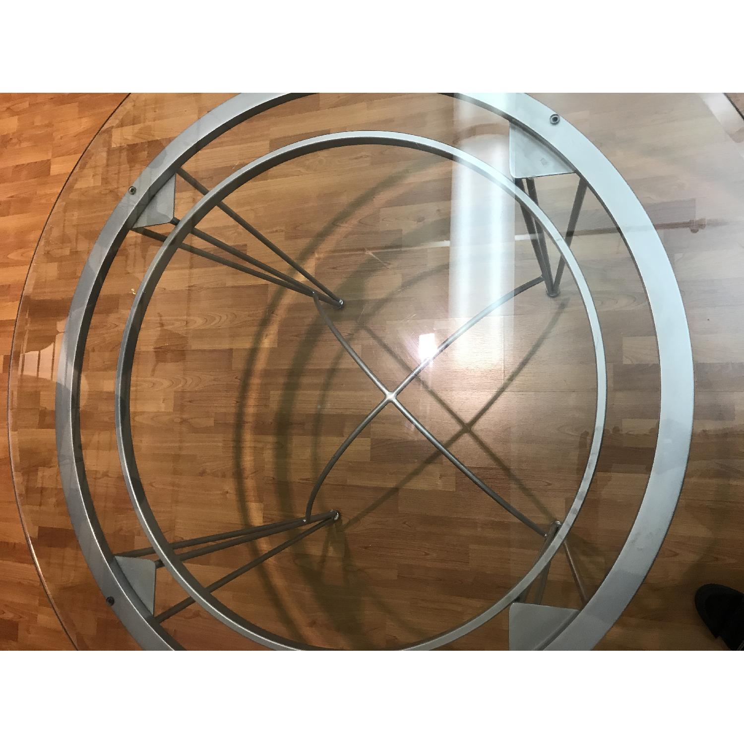 Glass Top Dining Table w/ 4 Cushioned Chairs - image-6