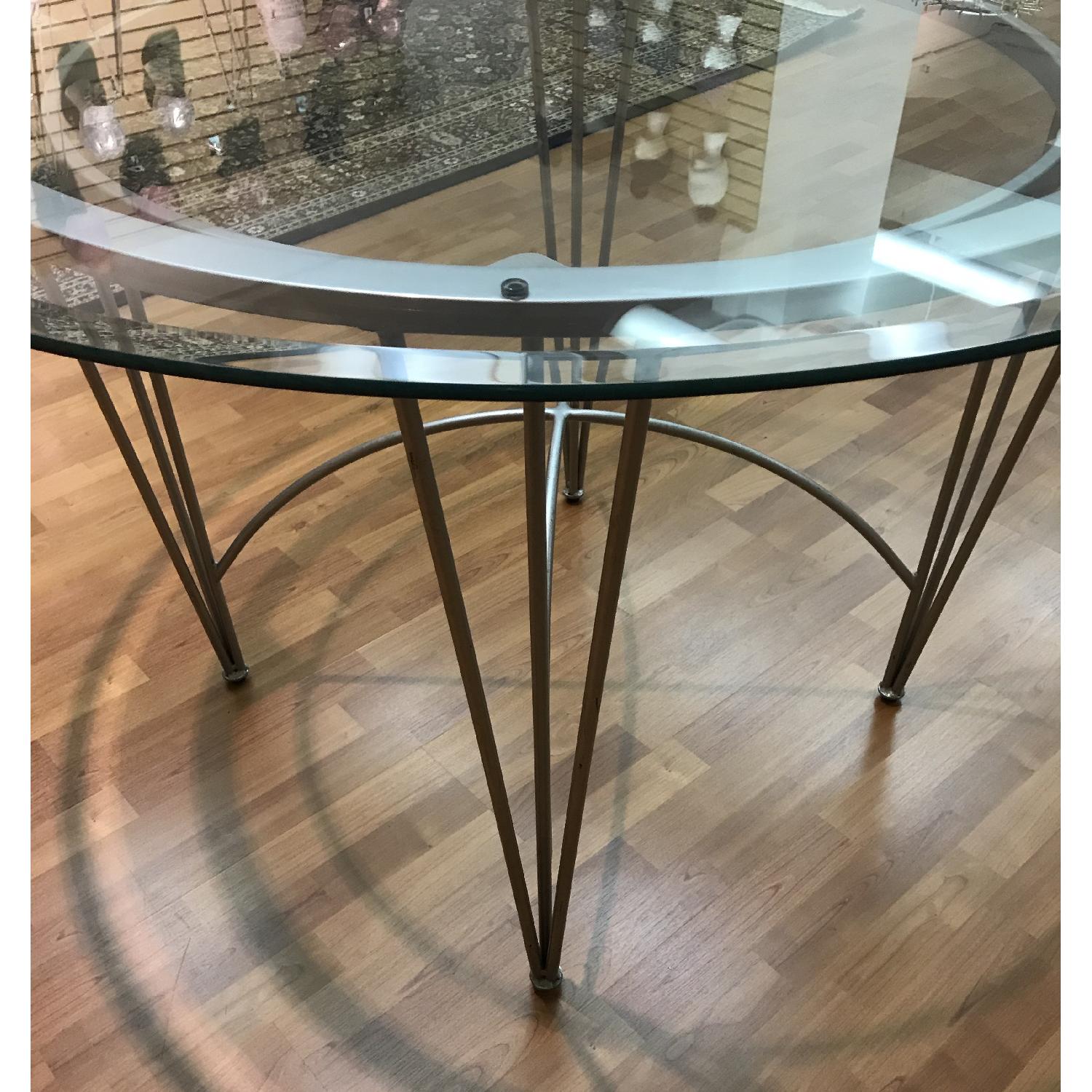 Glass Top Dining Table w/ 4 Cushioned Chairs - image-8