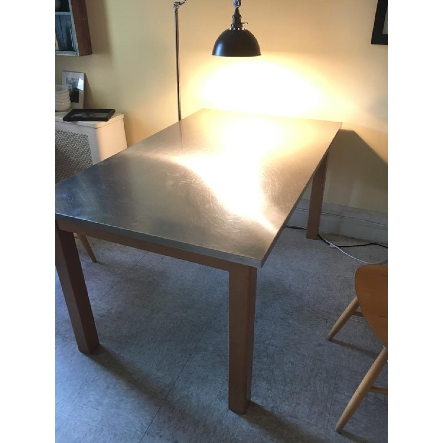 Solid Wood Table w/ Stainless Steel Top - image-2