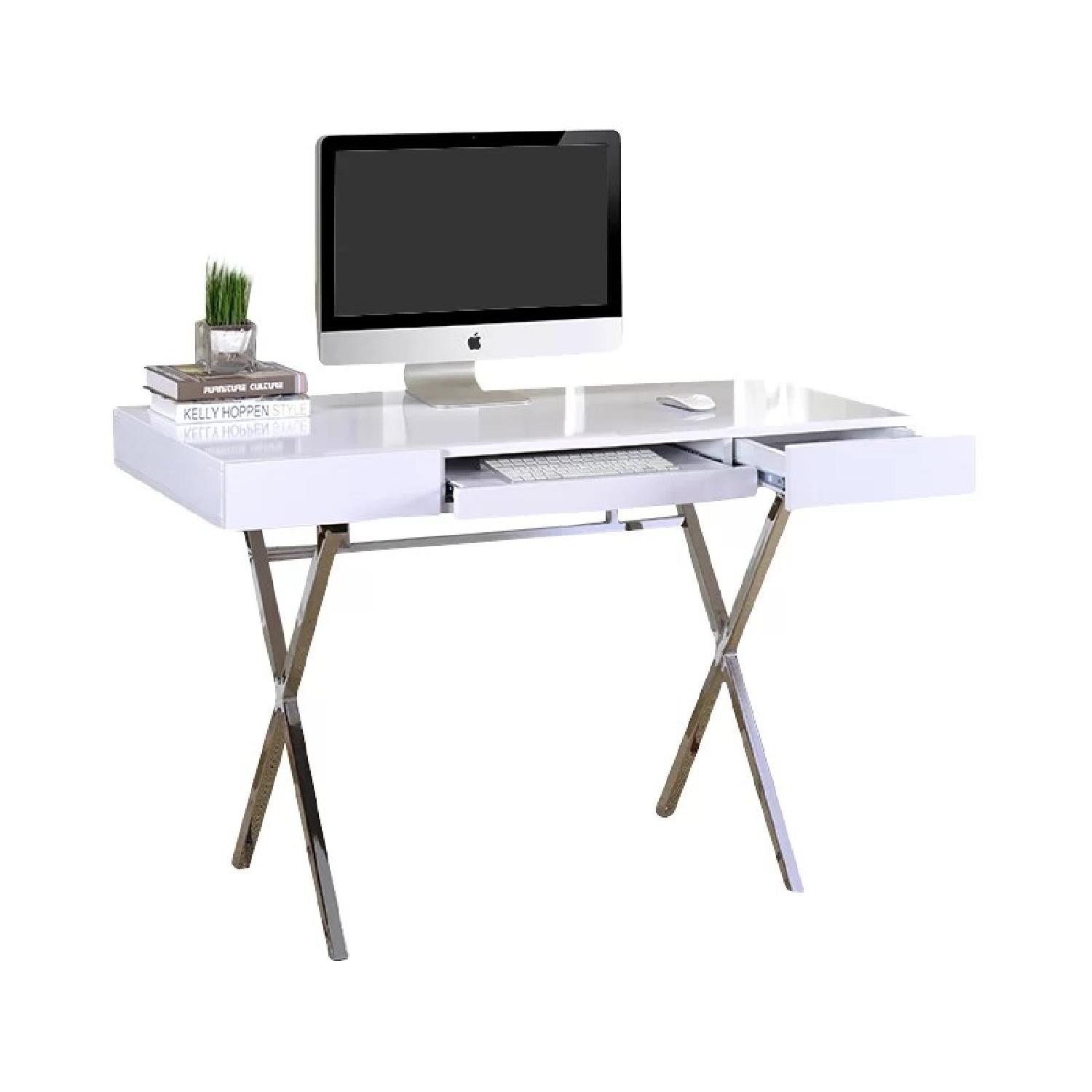 Brayden Studio Cevallos Modern X Computer Desk - AptDeco