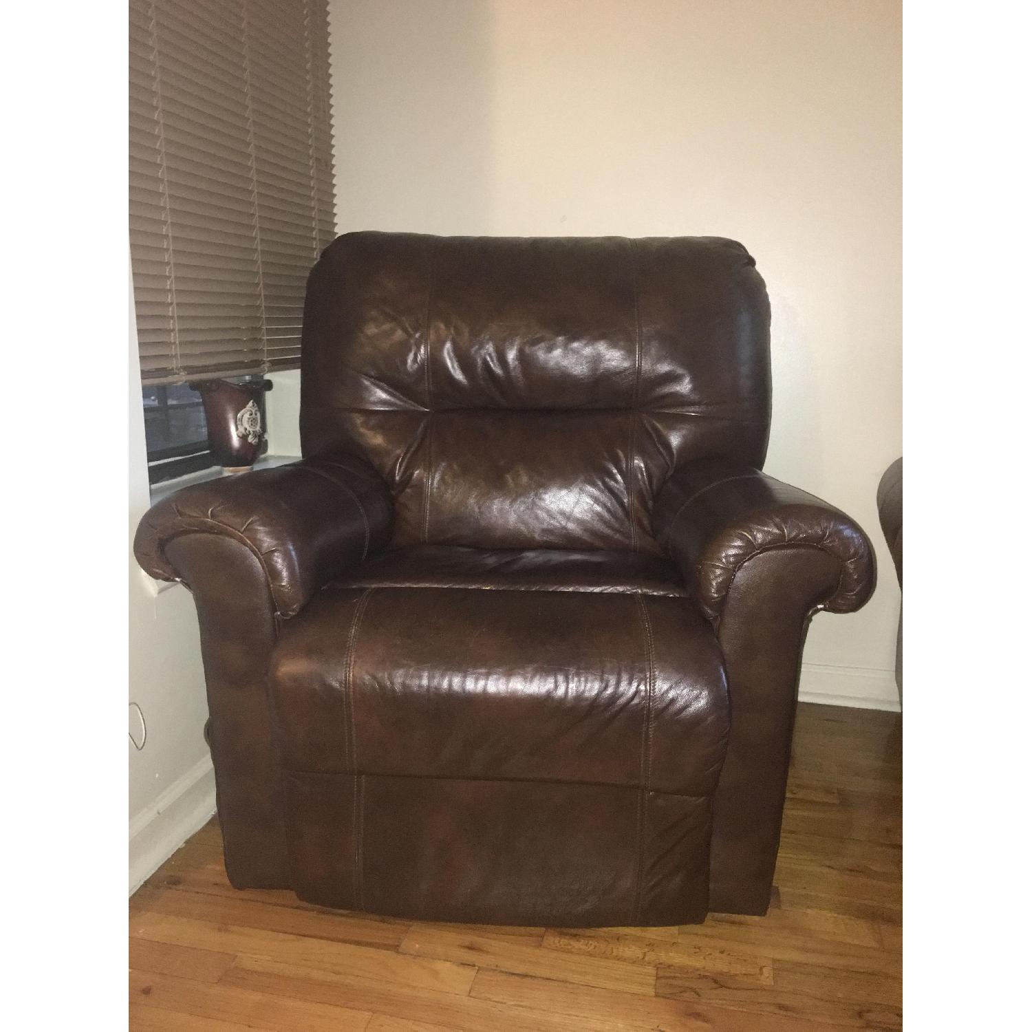 Brown Leather Recliner Chair - image-1