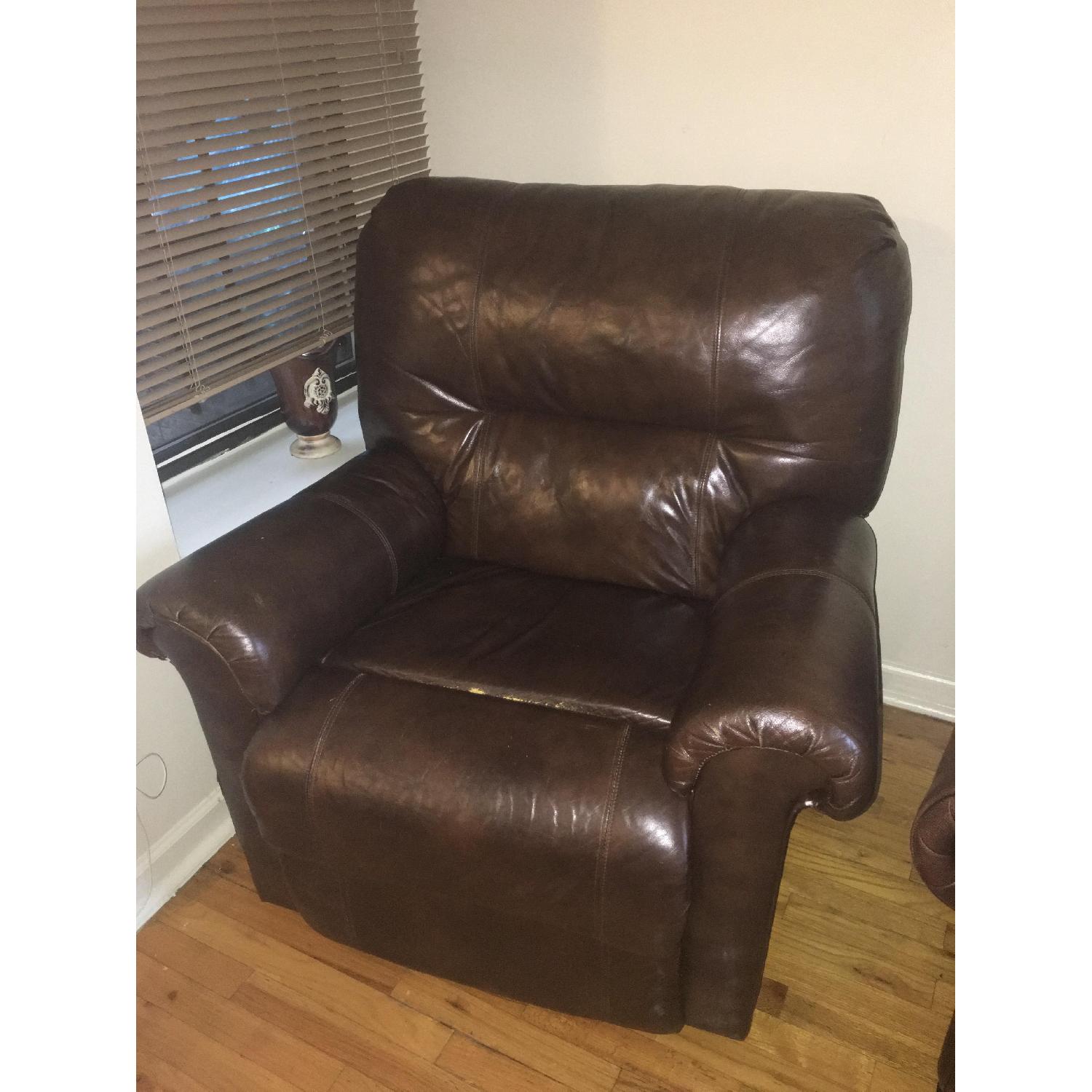 Brown Leather Recliner Chair - image-2