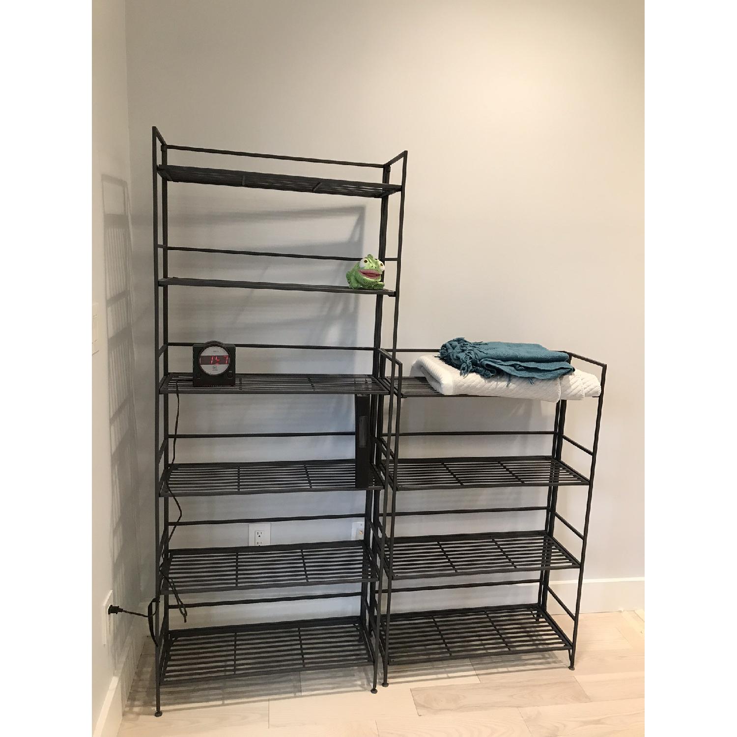 Container Store 6Shelf Foldable Iron Shelving Unit AptDeco