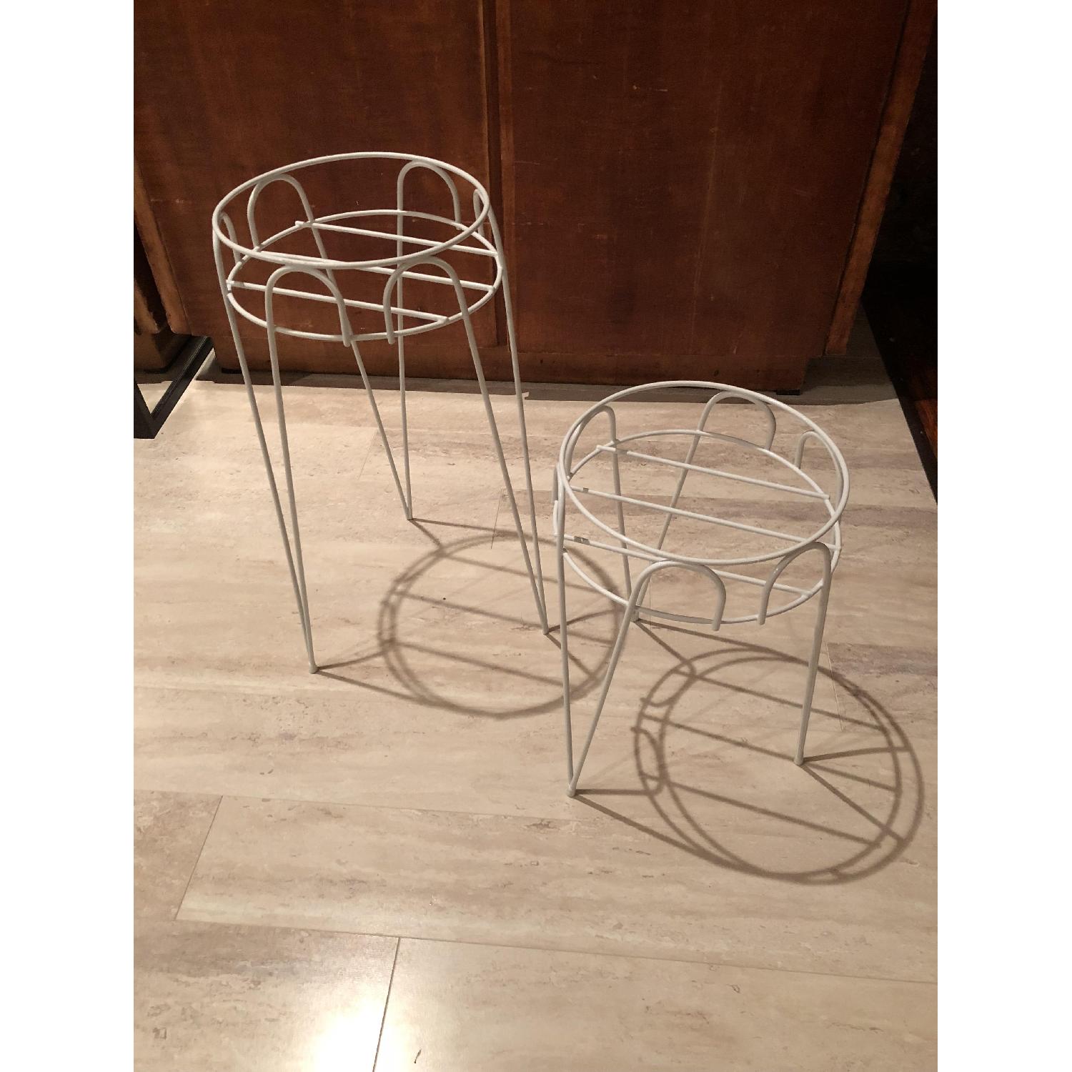 Vintage Tall White Plant Stand - image-2